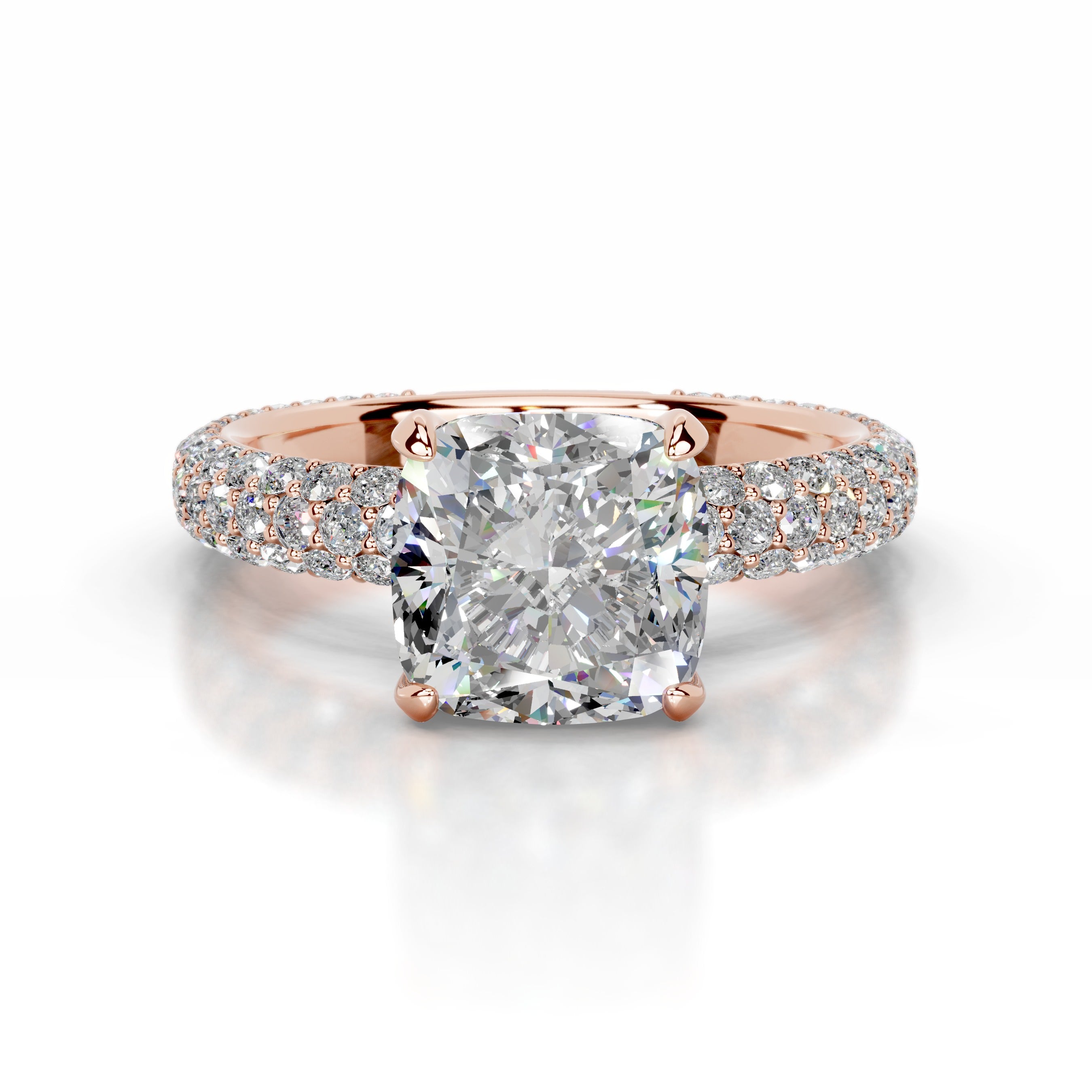 Charlotte Moissanite & Diamonds Ring - 14K Rose Gold