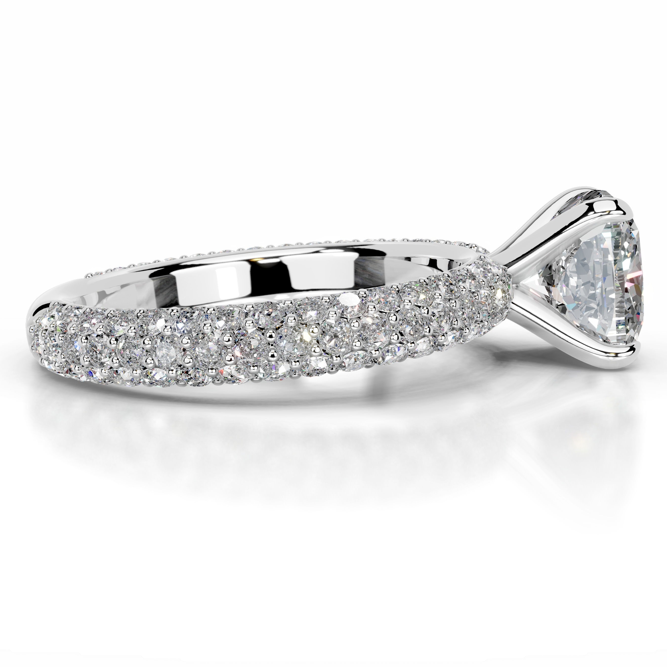 Charlotte Moissanite & Diamonds Ring - 14K White Gold