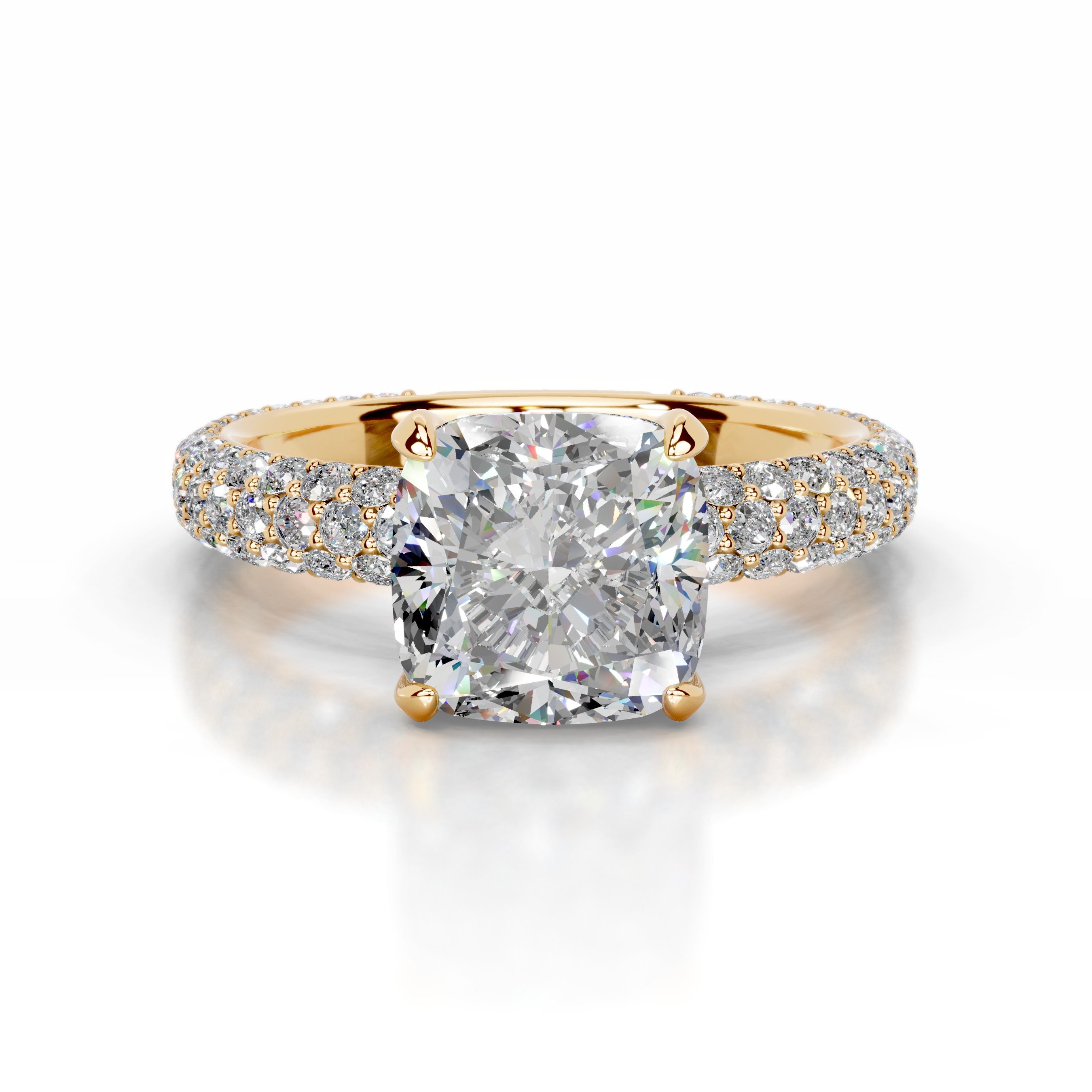 Charlotte Moissanite & Diamonds Ring - 18K Yellow Gold