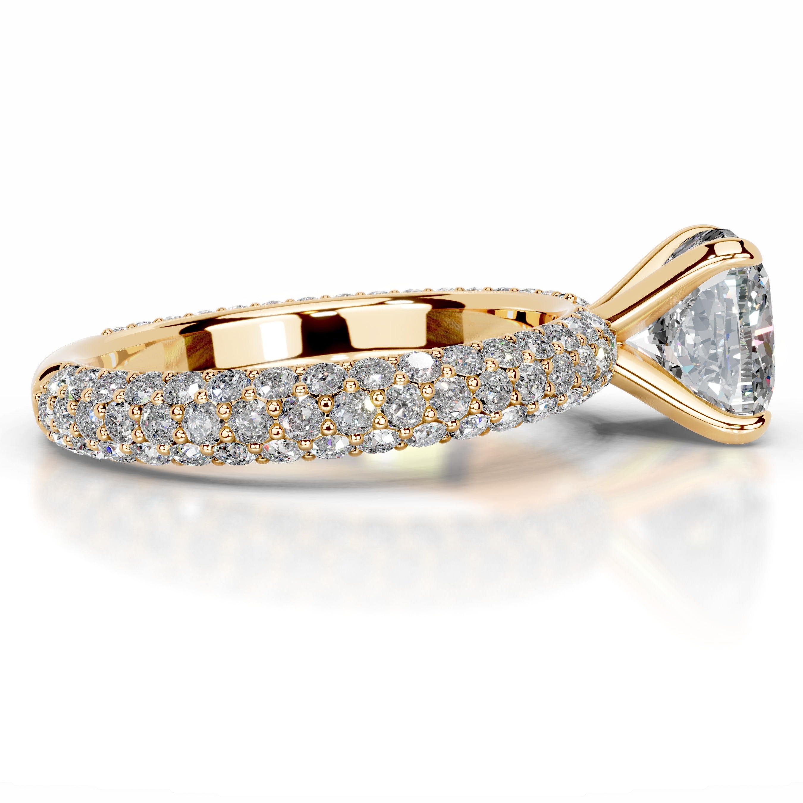 Charlotte Moissanite & Diamonds Ring - 18K Yellow Gold