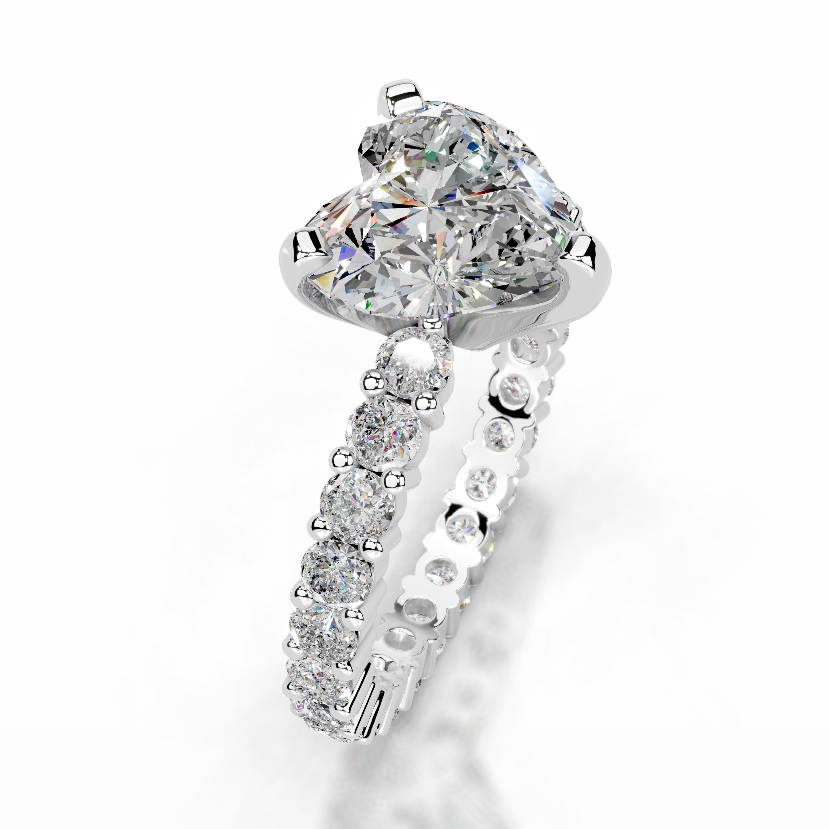 Jenna Moissanite & Diamonds Ring - 14K White Gold