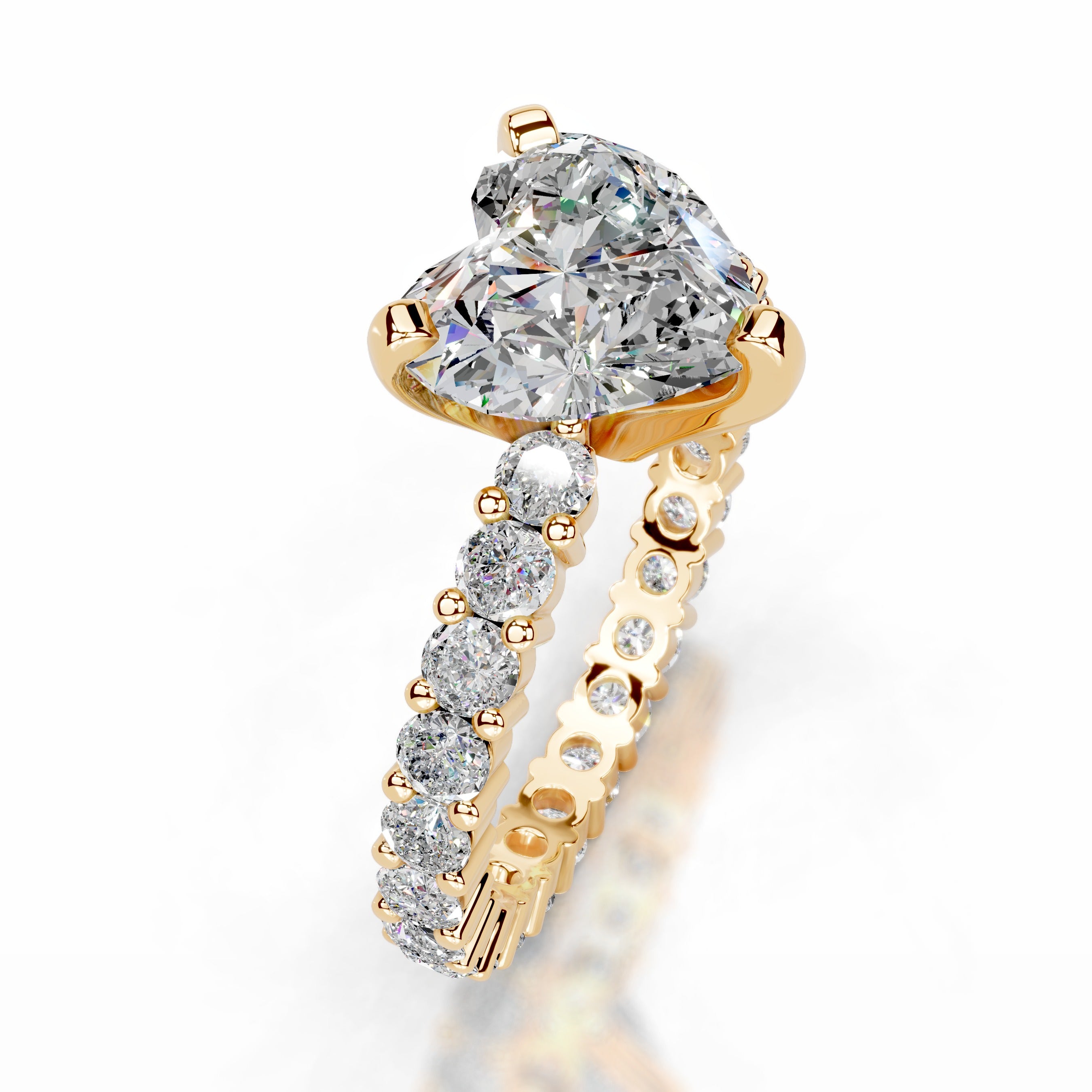 Jenna Moissanite & Diamonds Ring - 18K Yellow Gold