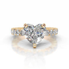 Jenna Moissanite & Diamonds Ring - 18K Yellow Gold