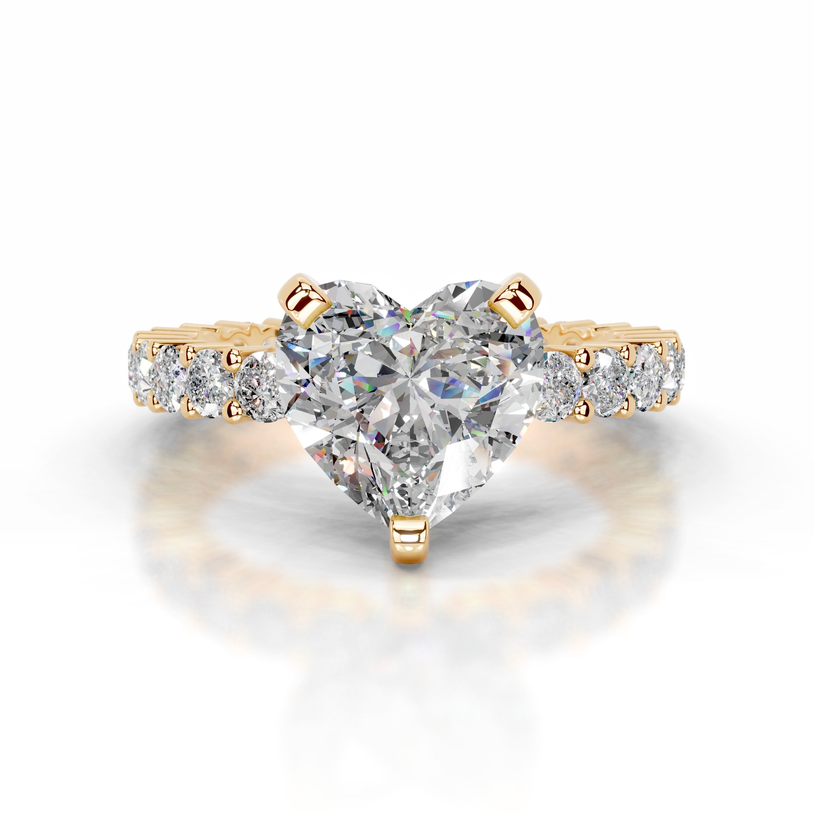 Jenna Moissanite & Diamonds Ring - 18K Yellow Gold