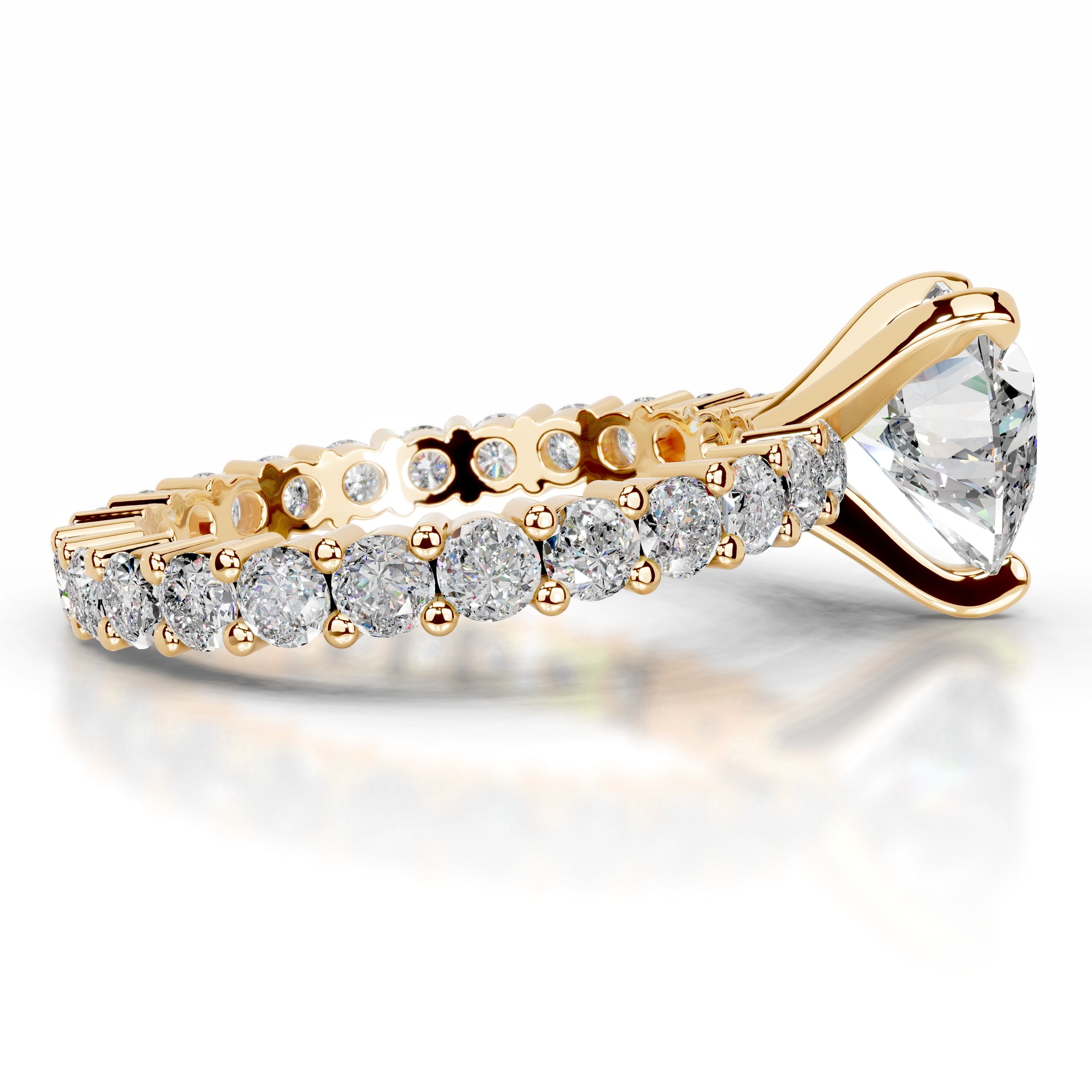 Jenna Moissanite & Diamonds Ring - 18K Yellow Gold