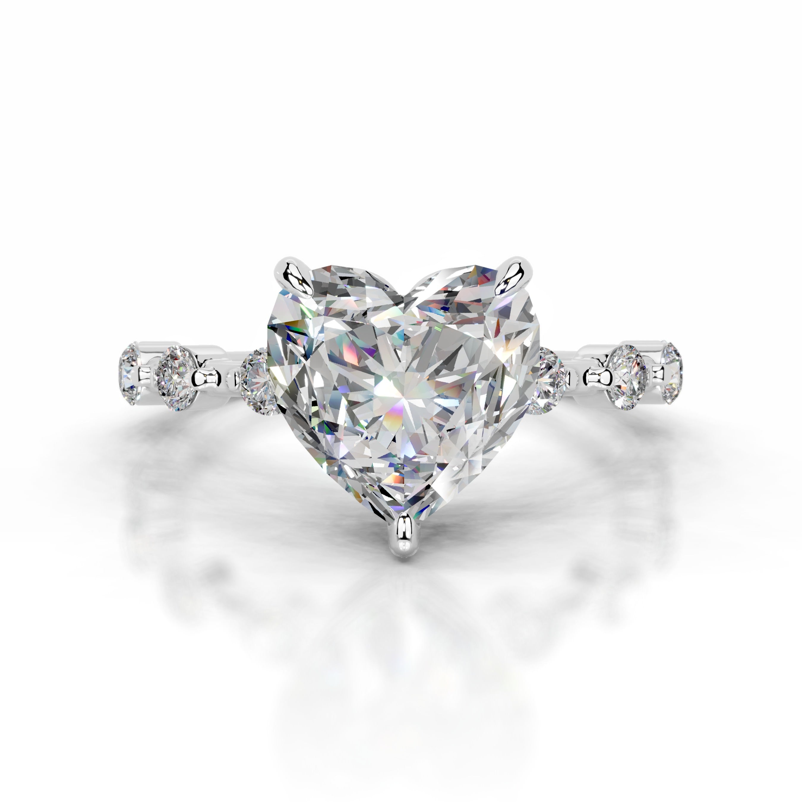 Bell Moissanite & Diamonds Ring - Platinum