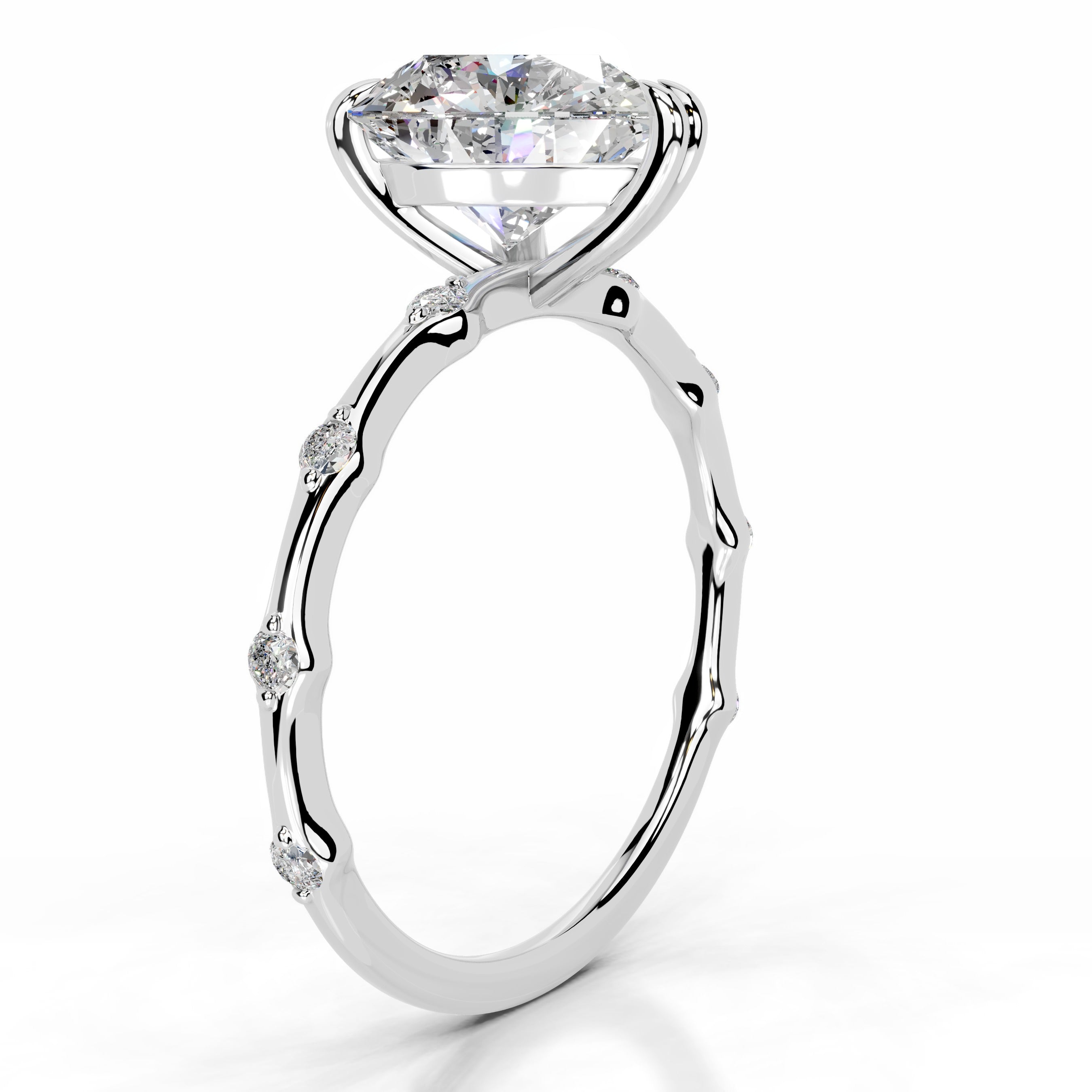 Wilma Moissanite & Diamonds Ring - 14K White Gold