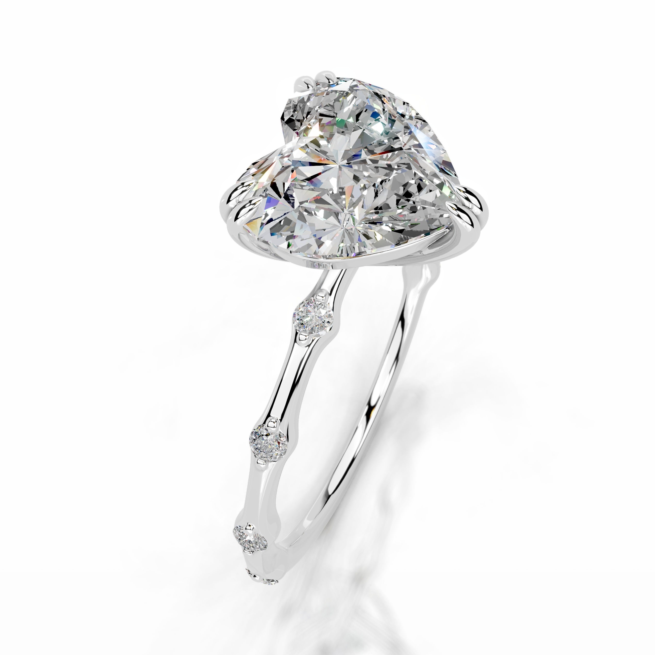 Wilma Moissanite & Diamonds Ring - 14K White Gold