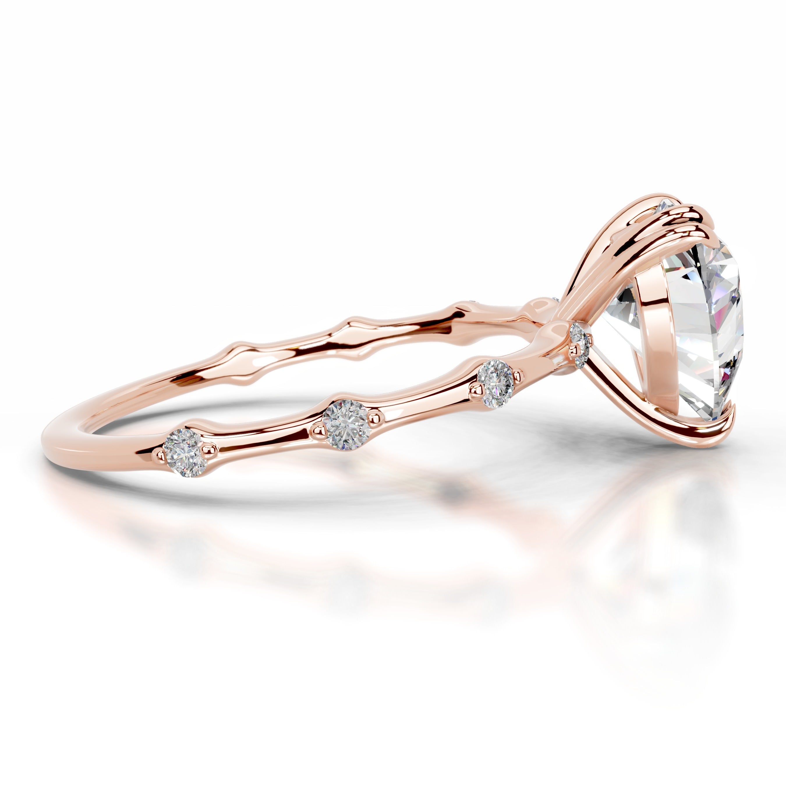 Wilma Moissanite & Diamonds Ring - 14K Rose Gold