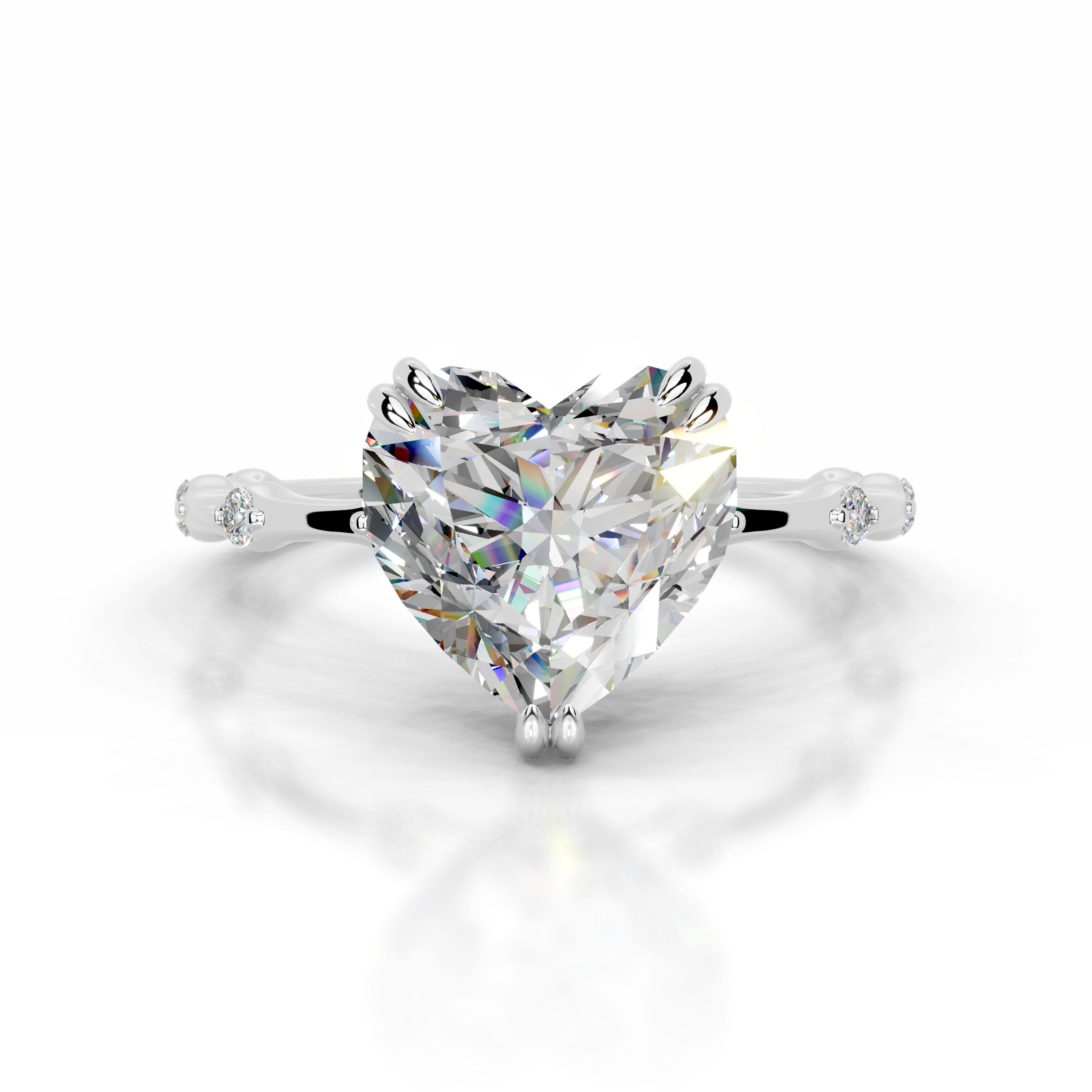 Wilma Moissanite & Diamonds Ring - 14K White Gold