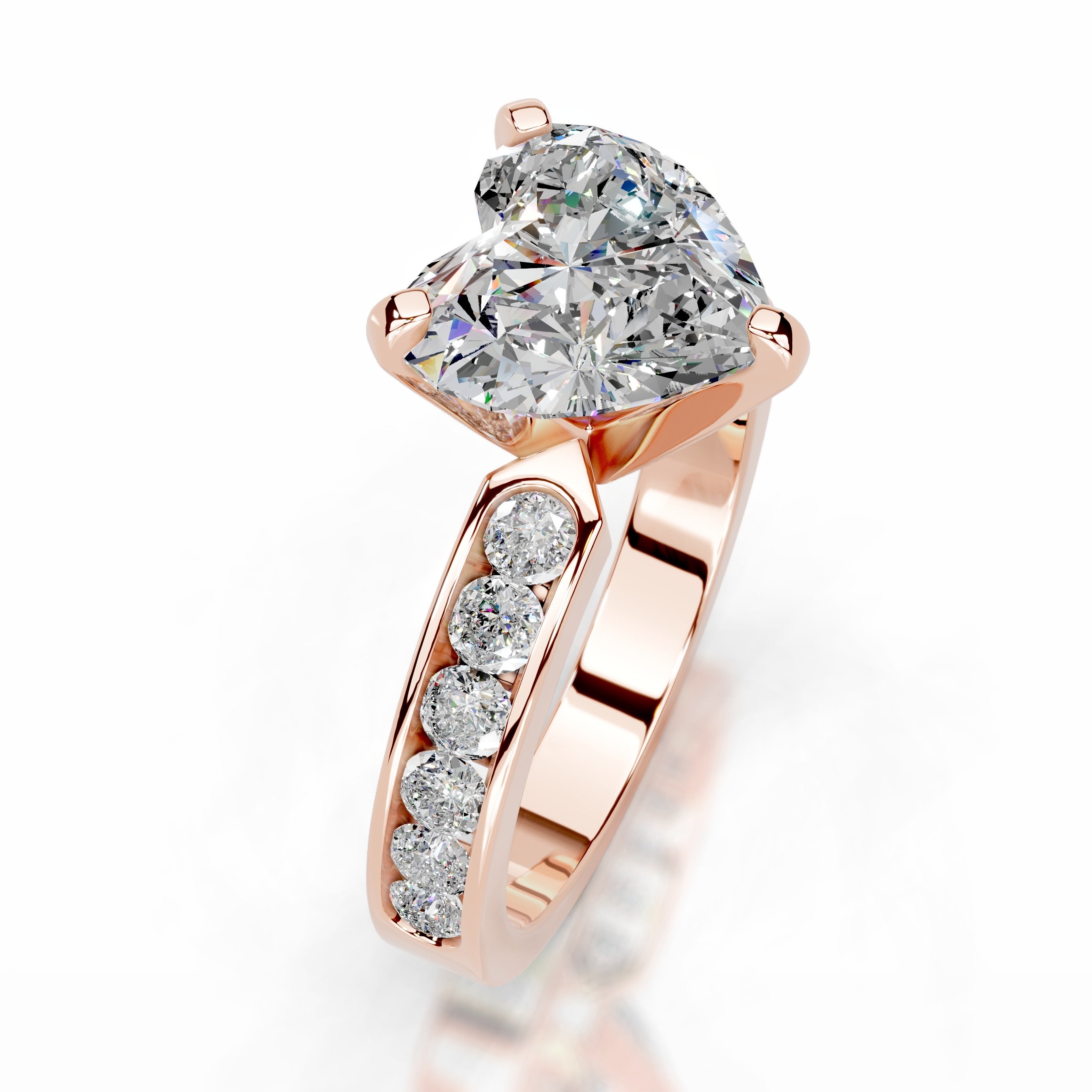 Giselle Moissanite & Diamonds Ring - 14K Rose Gold