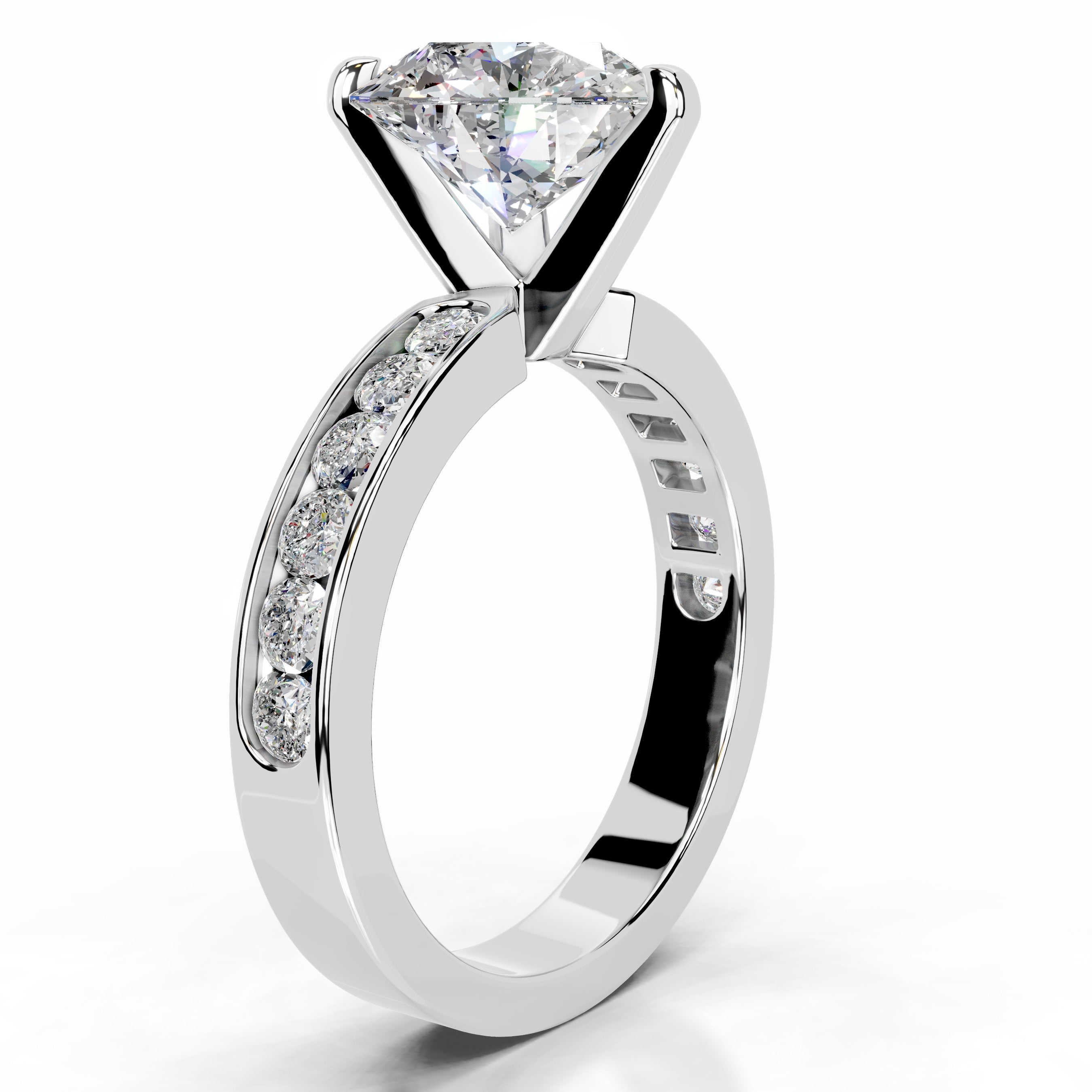 Giselle Moissanite & Diamonds Ring - 14K White Gold