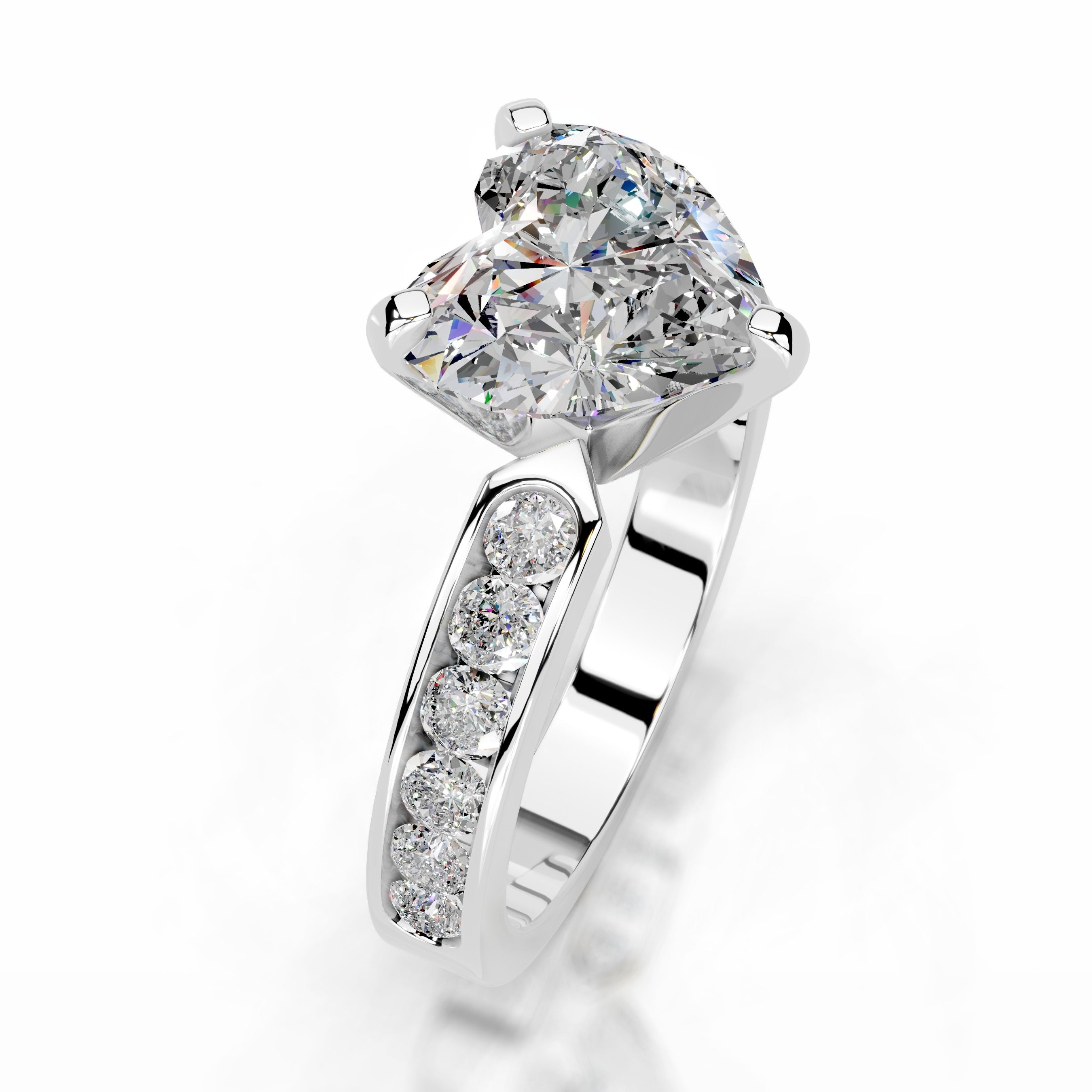 Giselle Moissanite & Diamonds Ring - 14K White Gold