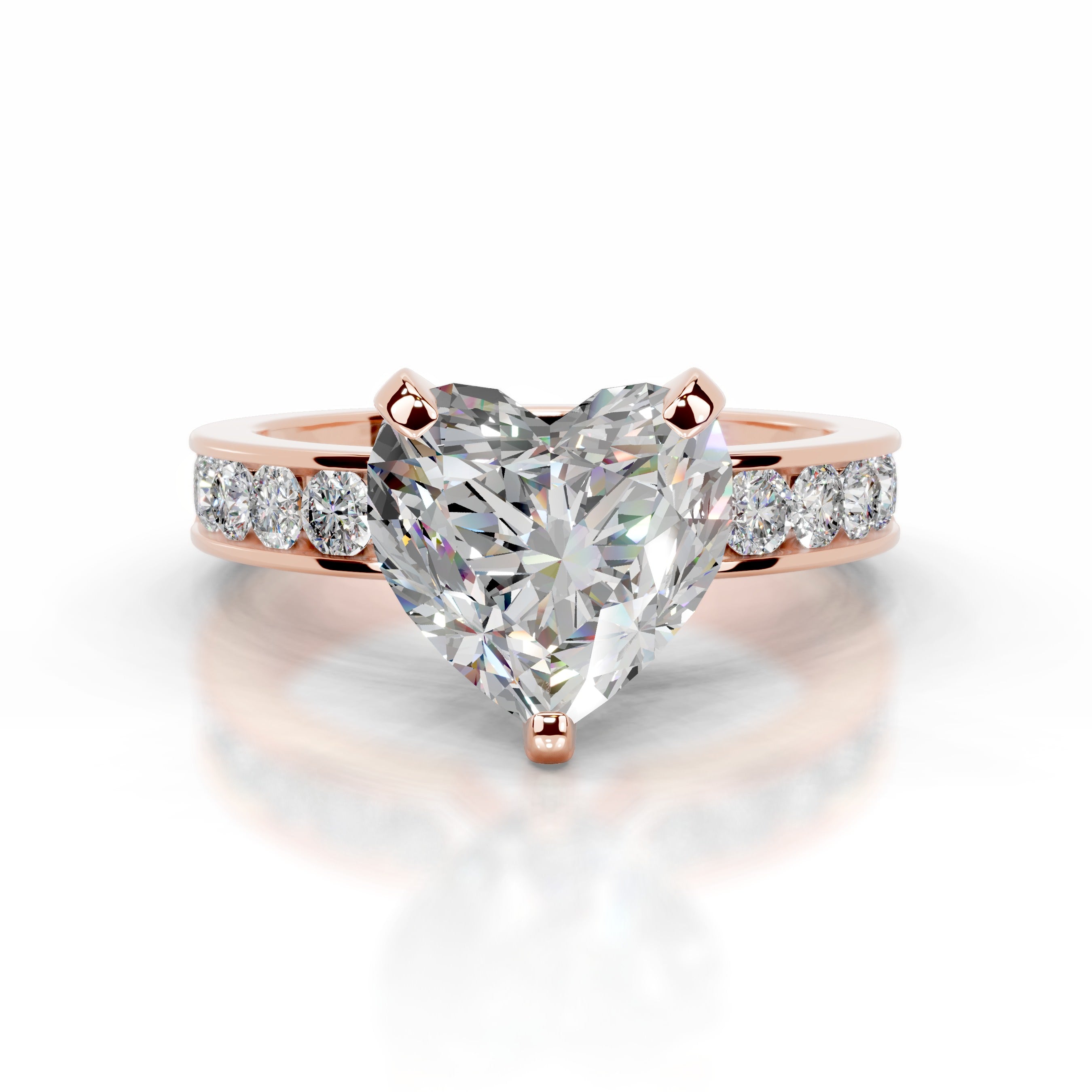 Giselle Moissanite & Diamonds Ring - 14K Rose Gold