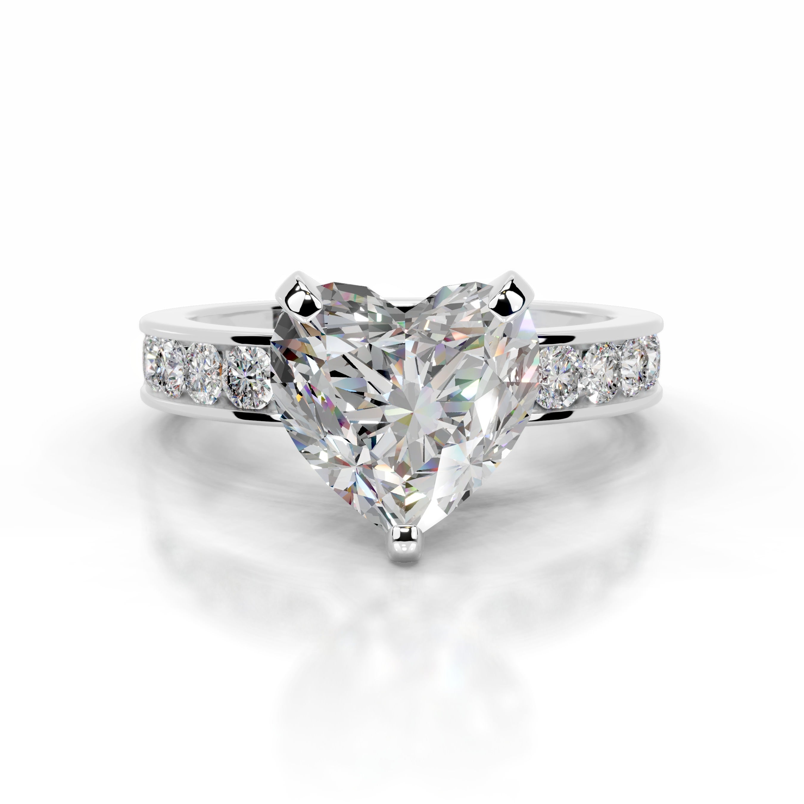 Giselle Moissanite & Diamonds Ring - 14K White Gold