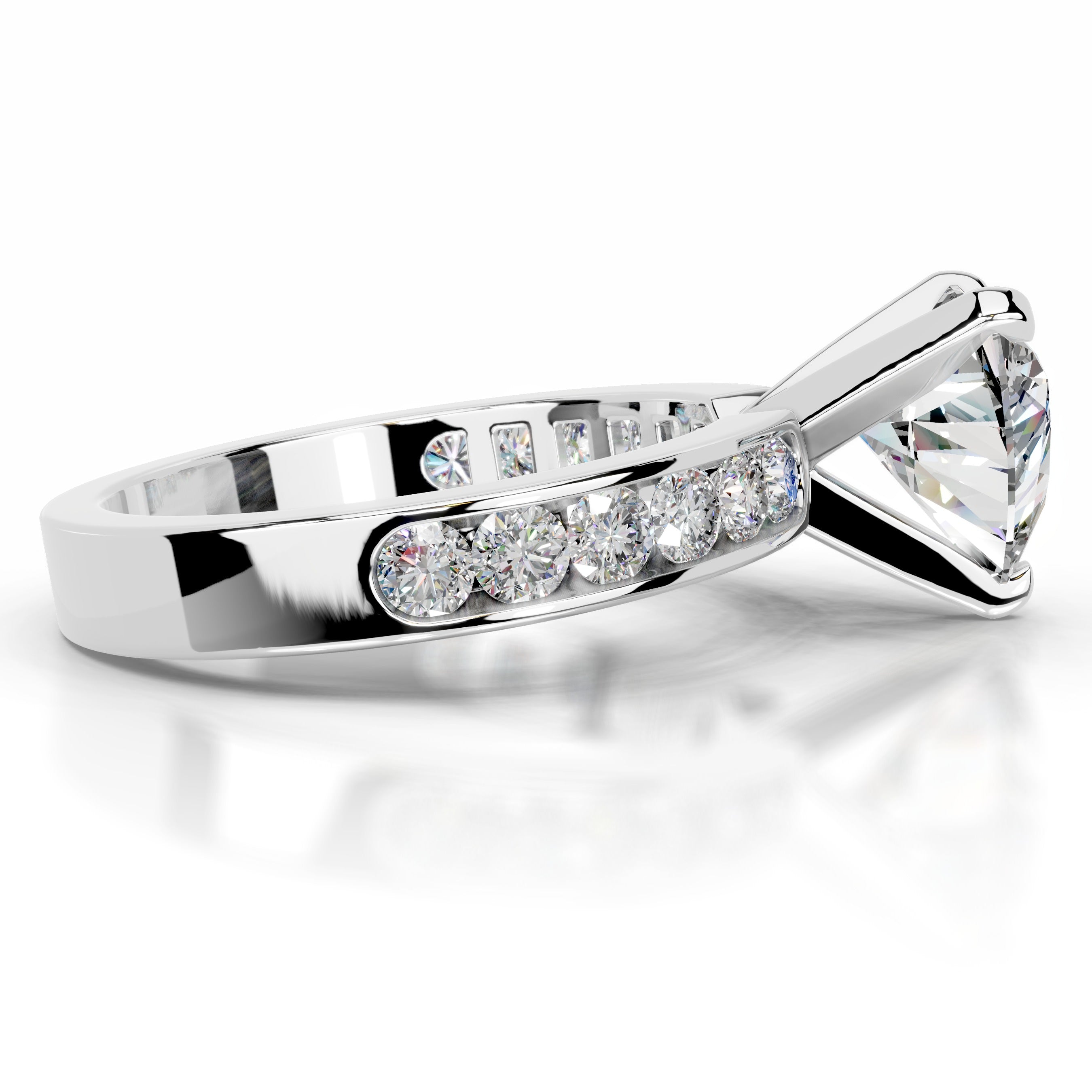 Giselle Moissanite & Diamonds Ring - 14K White Gold