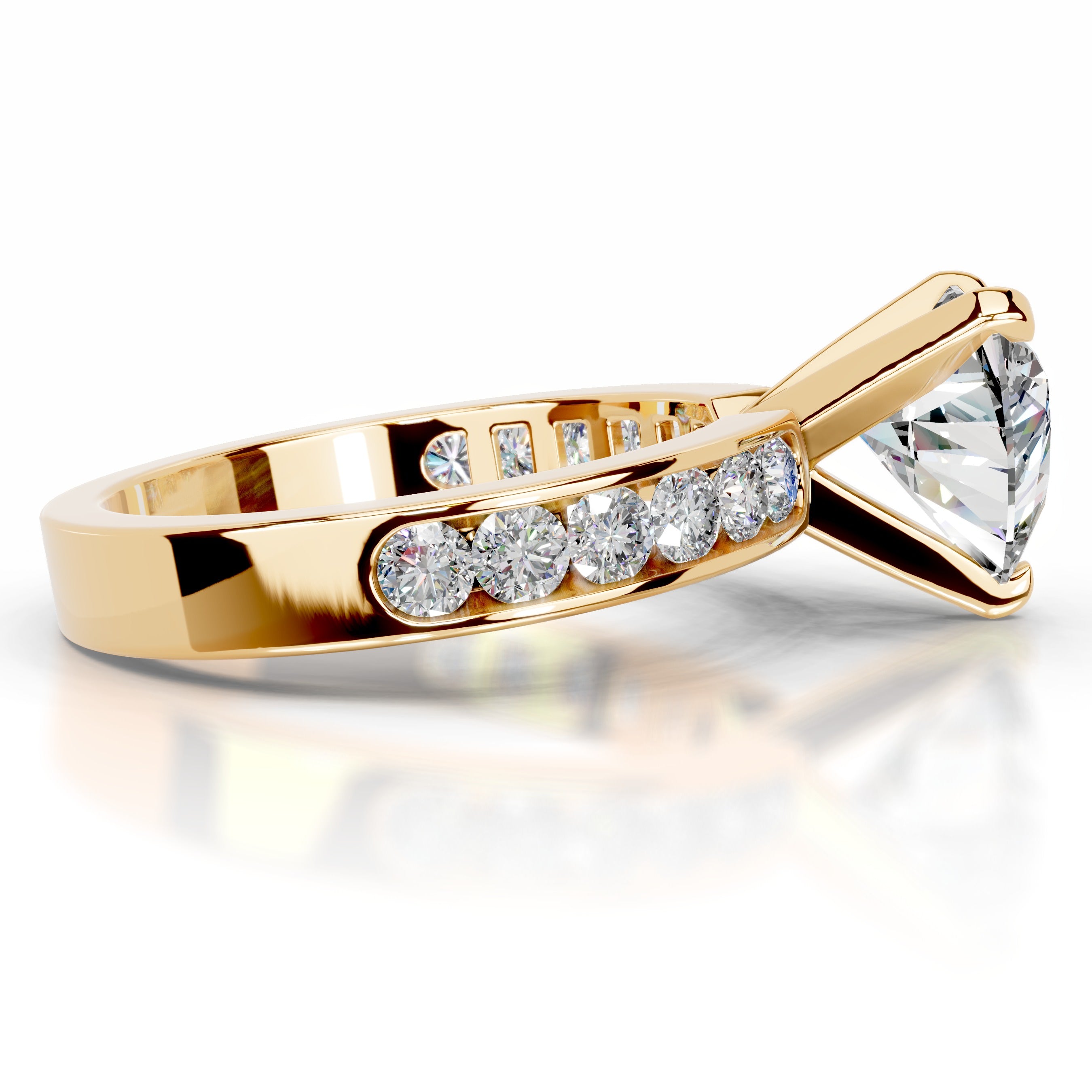 Giselle Moissanite & Diamonds Ring - 18K Yellow Gold