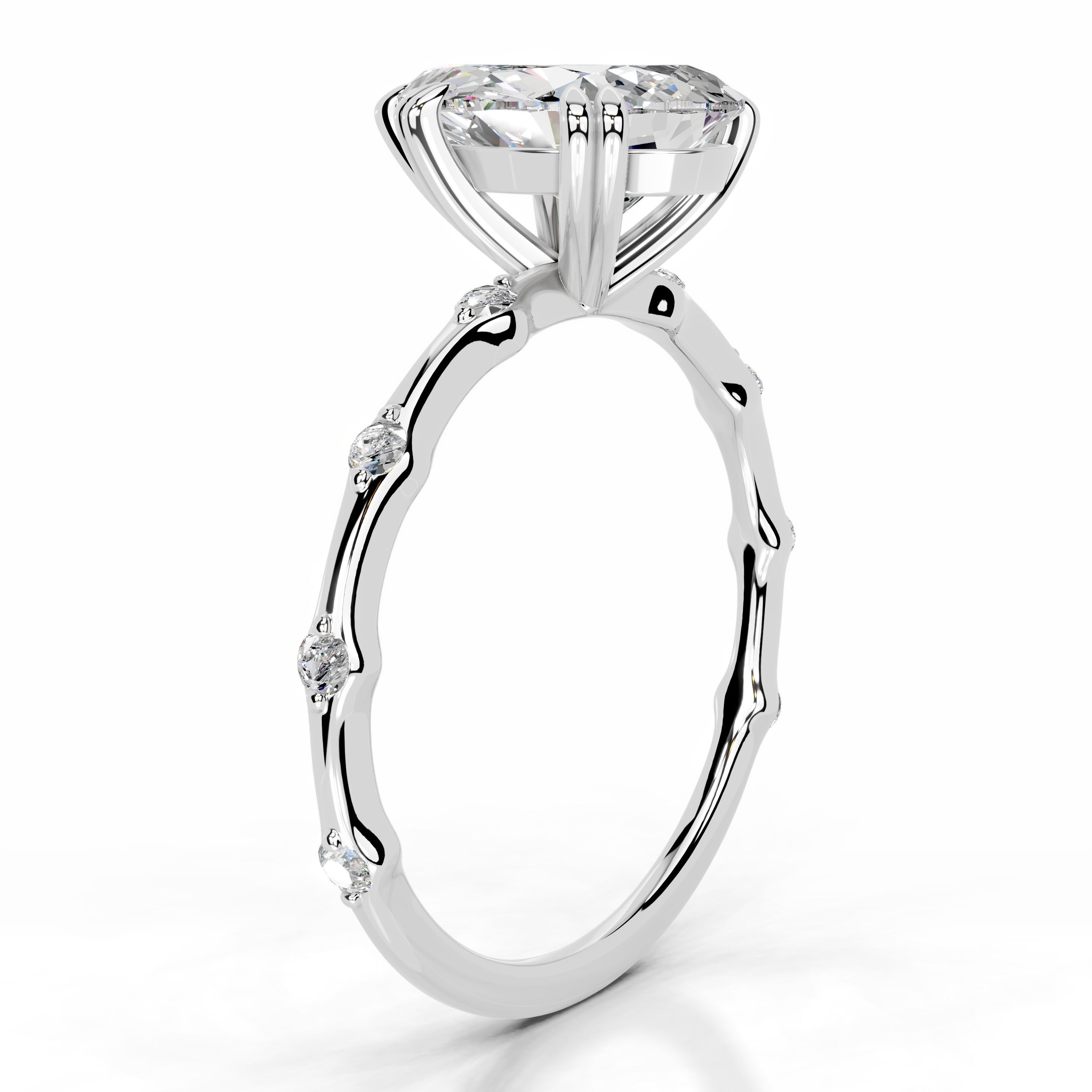 Wilma Moissanite & Diamonds Ring - 14K White Gold