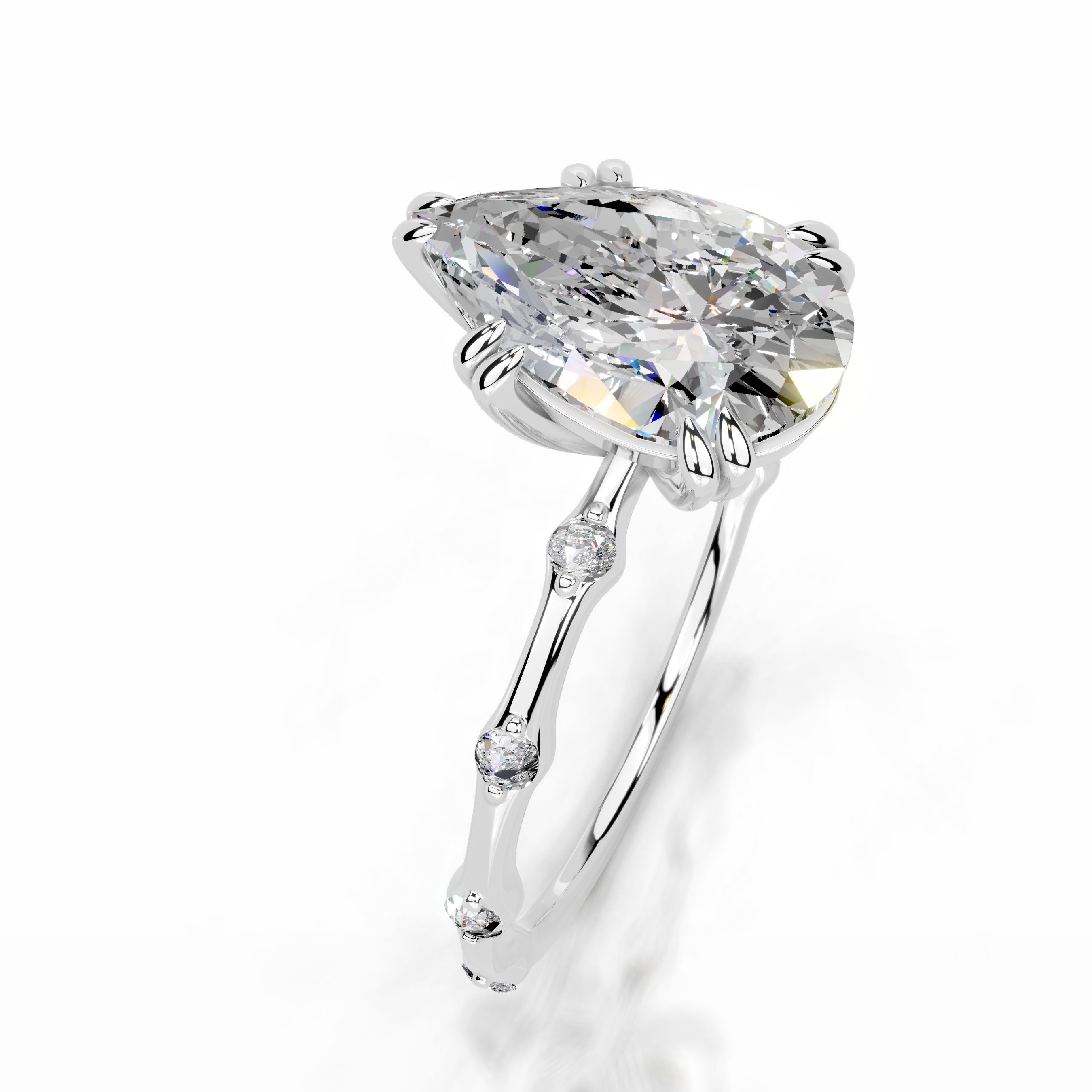 Wilma Moissanite & Diamonds Ring - 14K White Gold