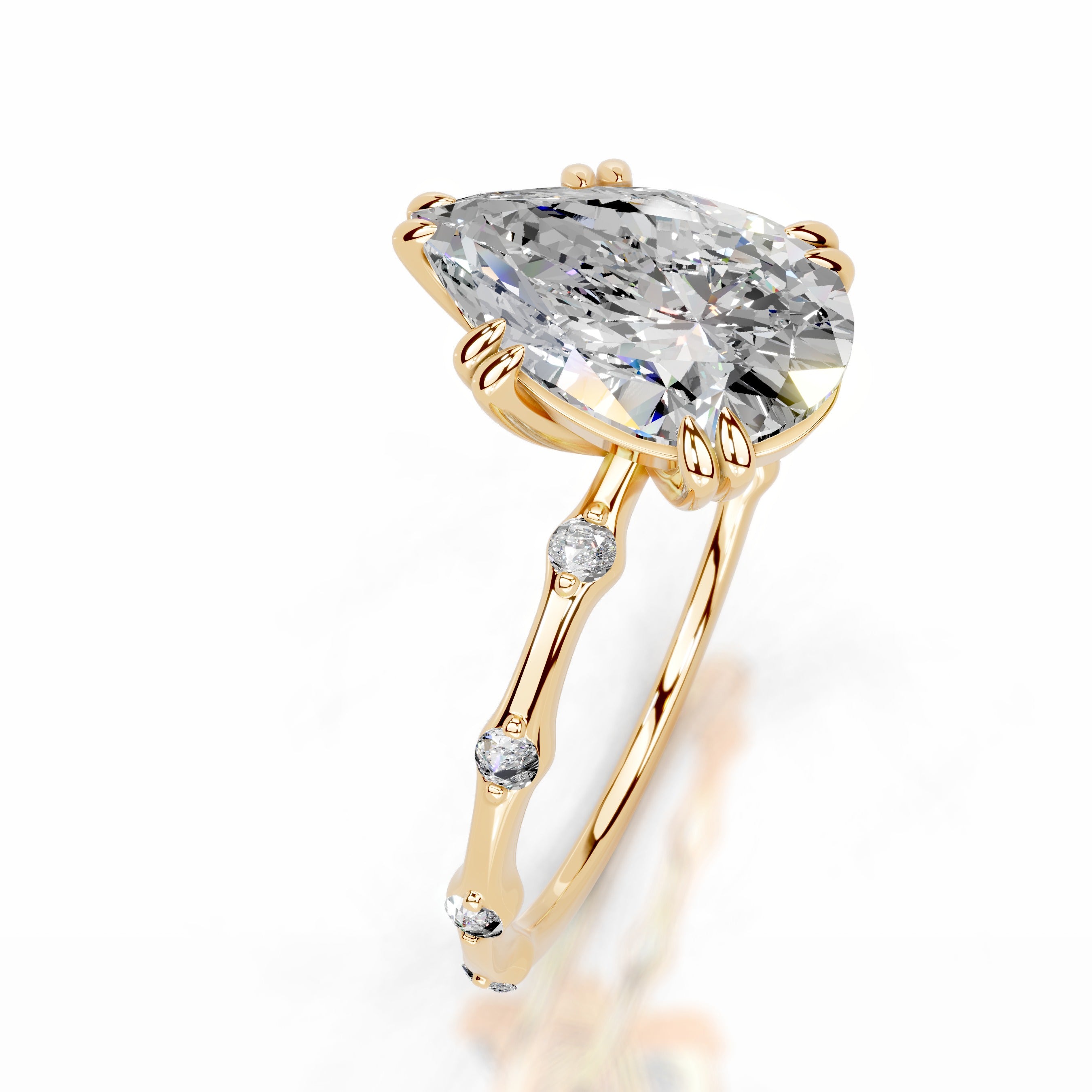 Wilma Moissanite & Diamonds Ring - 18K Yellow Gold