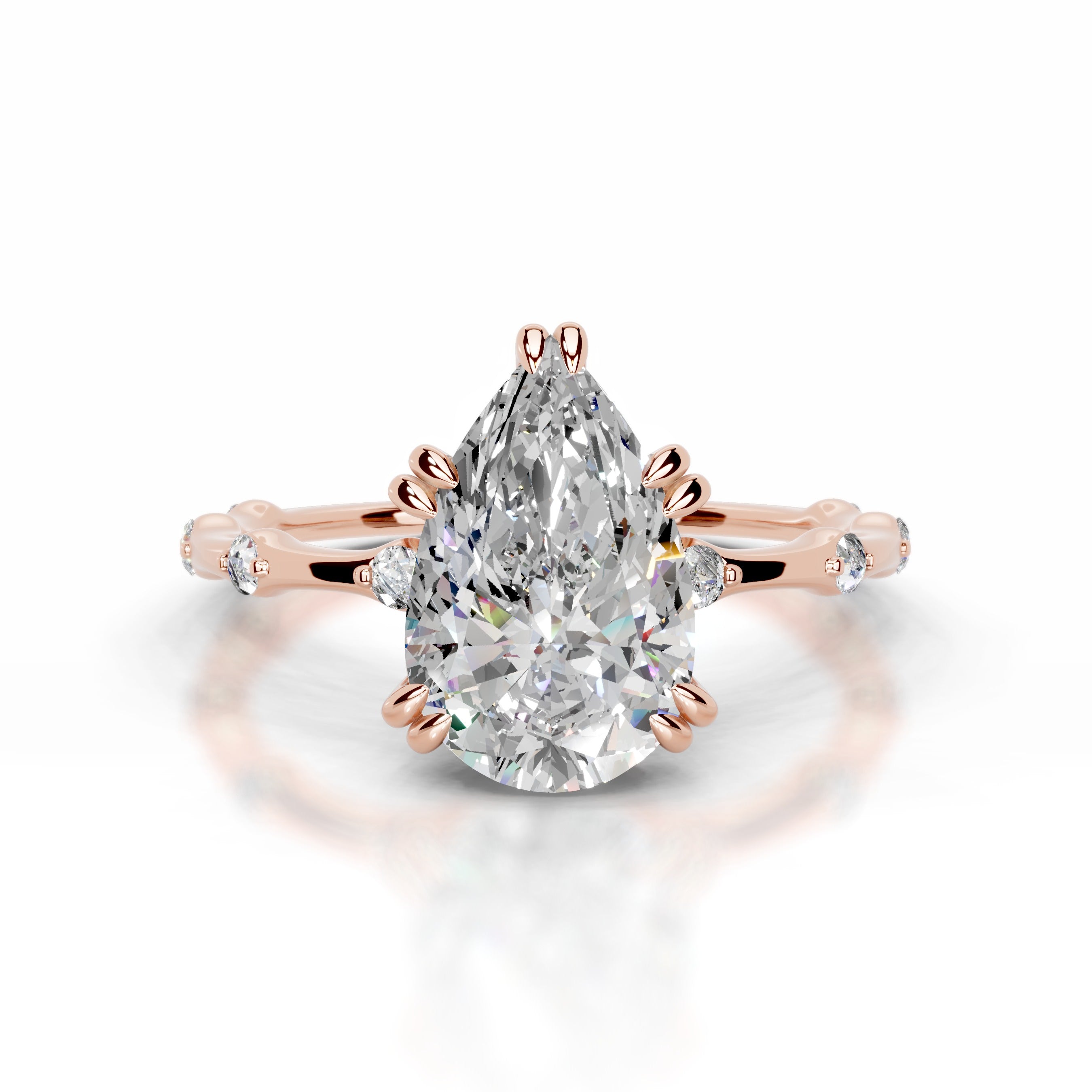 Wilma Moissanite & Diamonds Ring - 14K Rose Gold