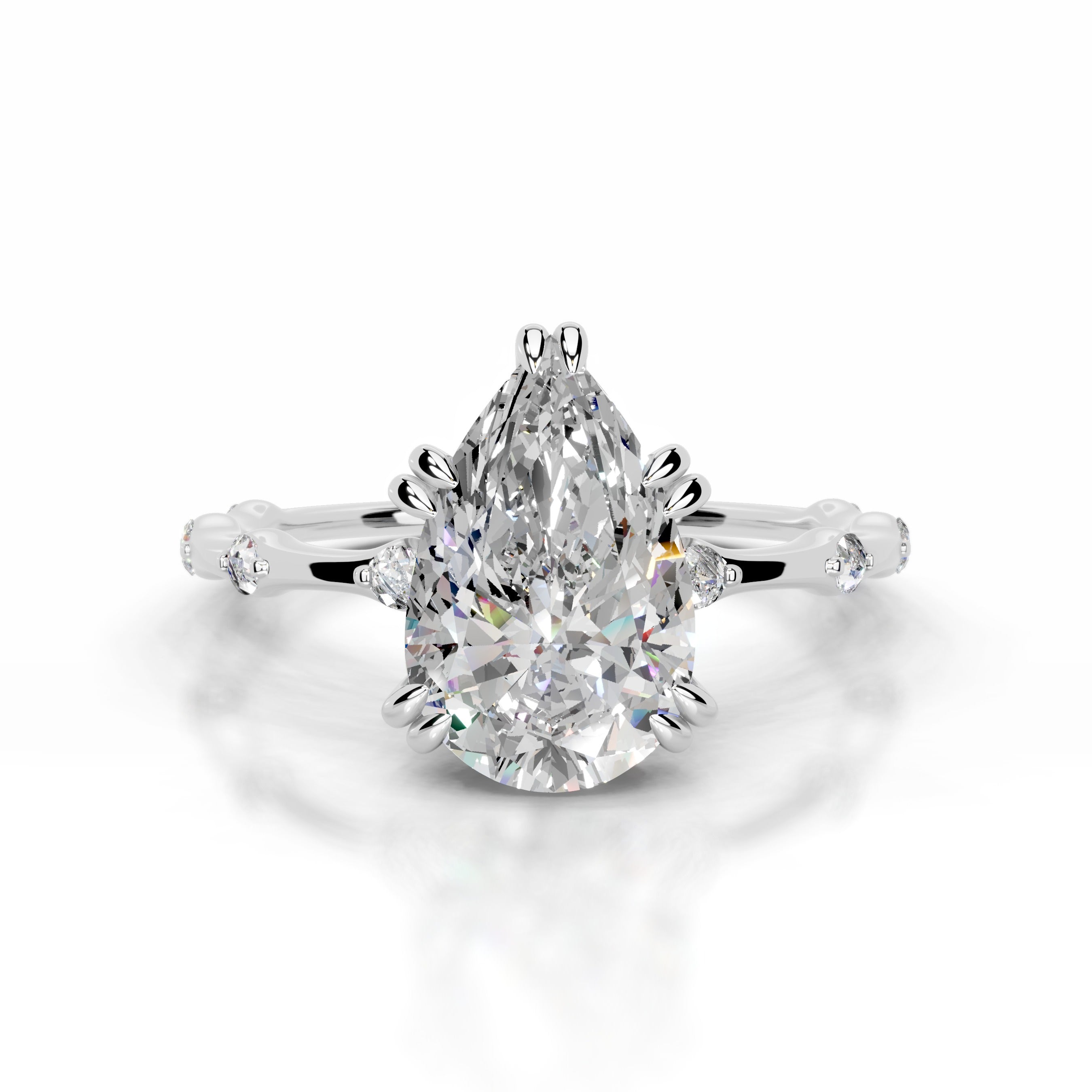 Wilma Moissanite & Diamonds Ring - 18K White Gold