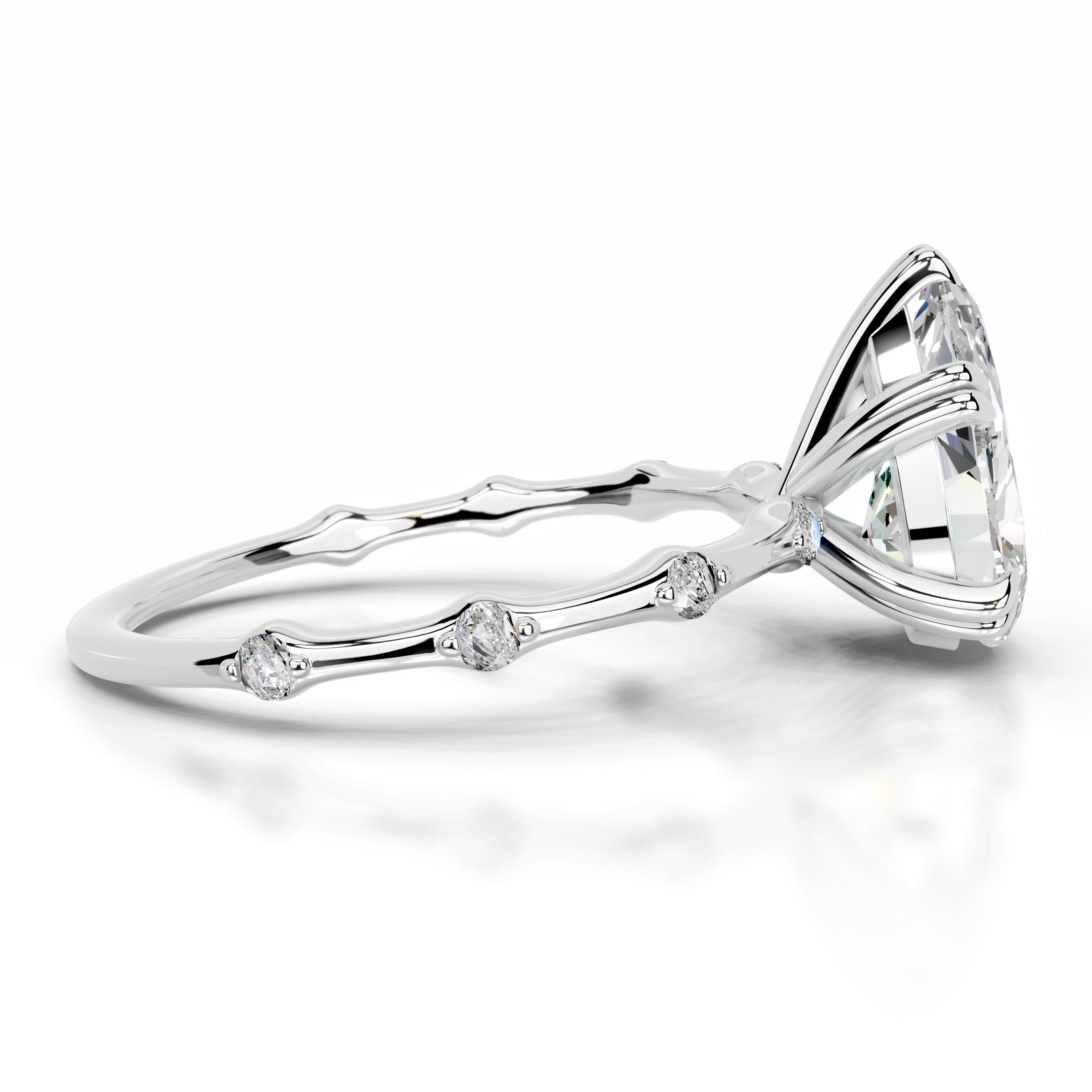 Wilma Moissanite & Diamonds Ring - 14K White Gold