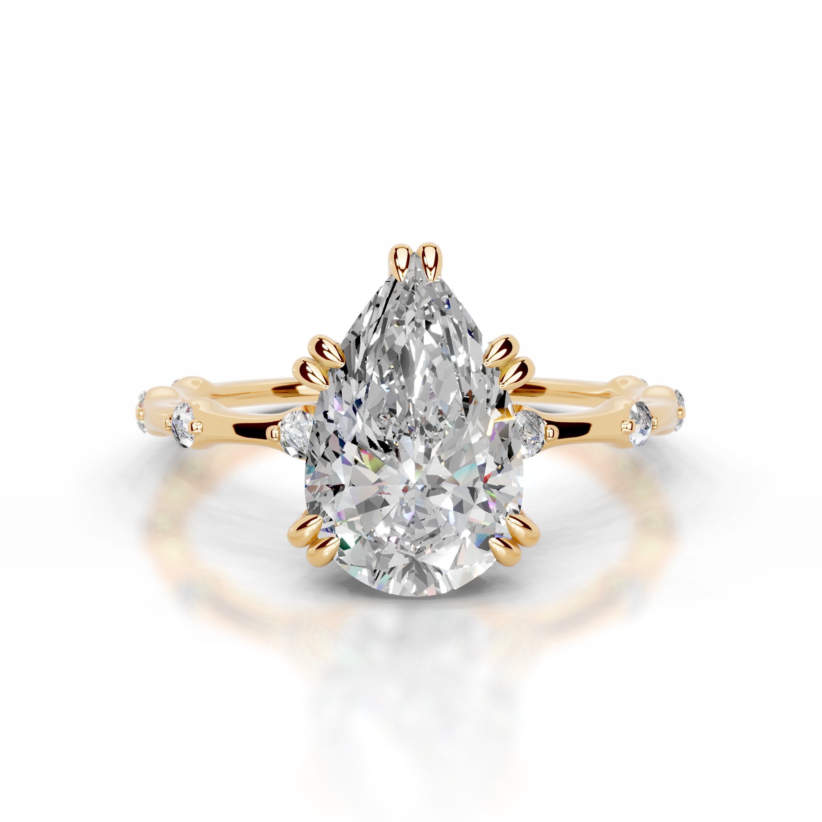 Wilma Moissanite & Diamonds Ring - 18K Yellow Gold