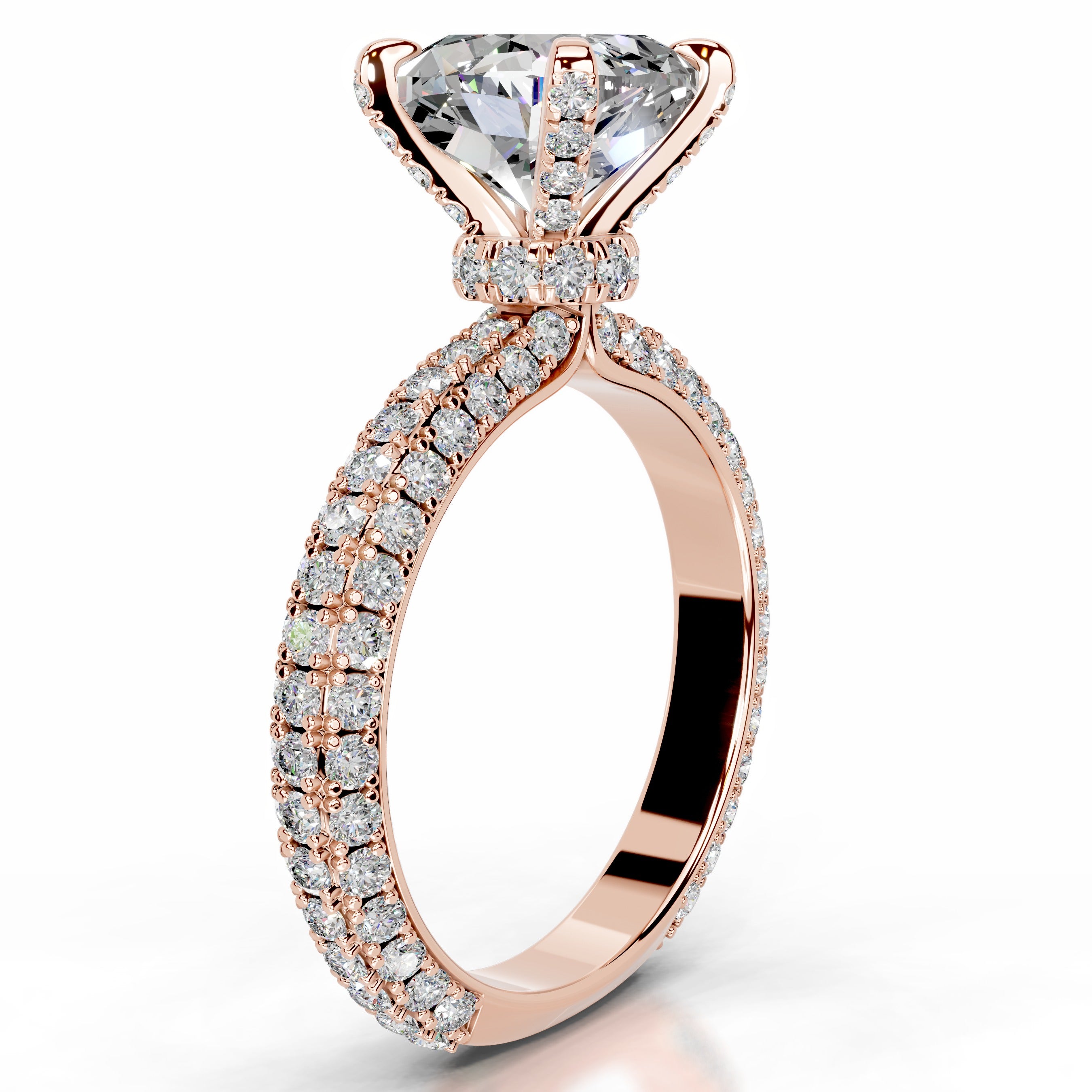 Milly Moissanite & Diamonds Ring - 14K Rose Gold