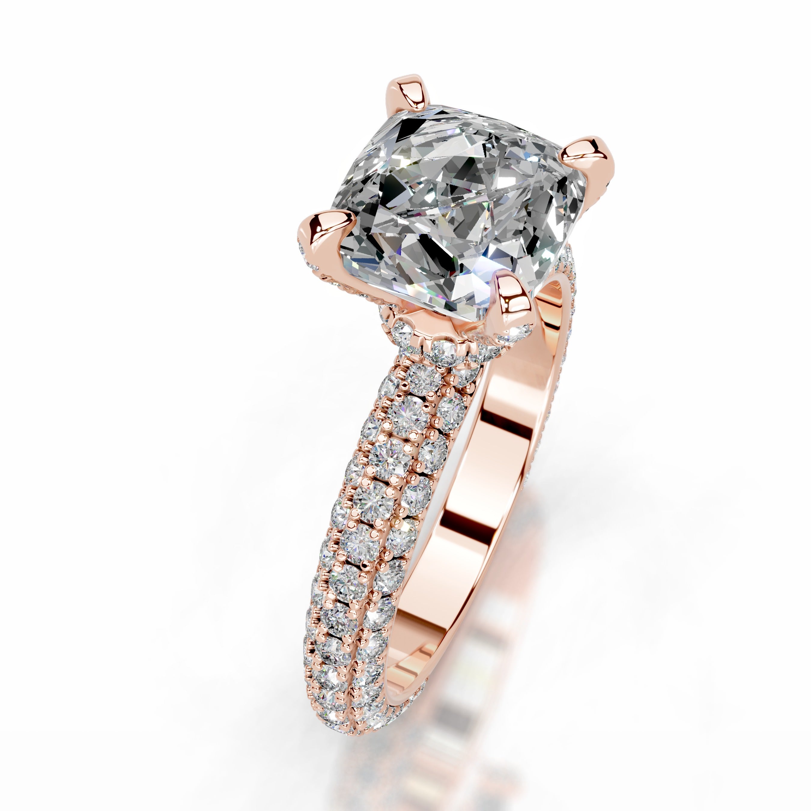 Milly Moissanite & Diamonds Ring - 14K Rose Gold