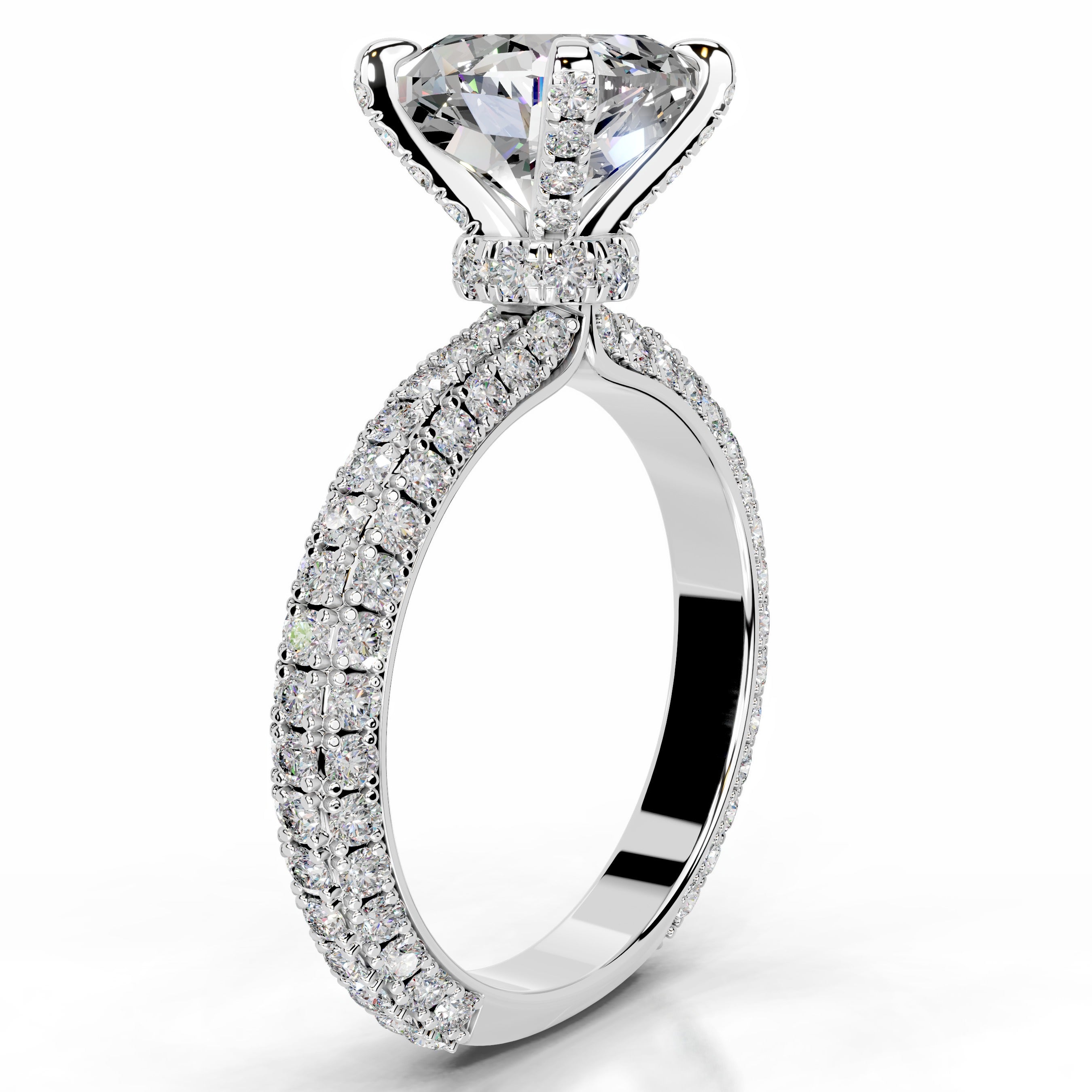 Milly Moissanite & Diamonds Ring - 14K White Gold