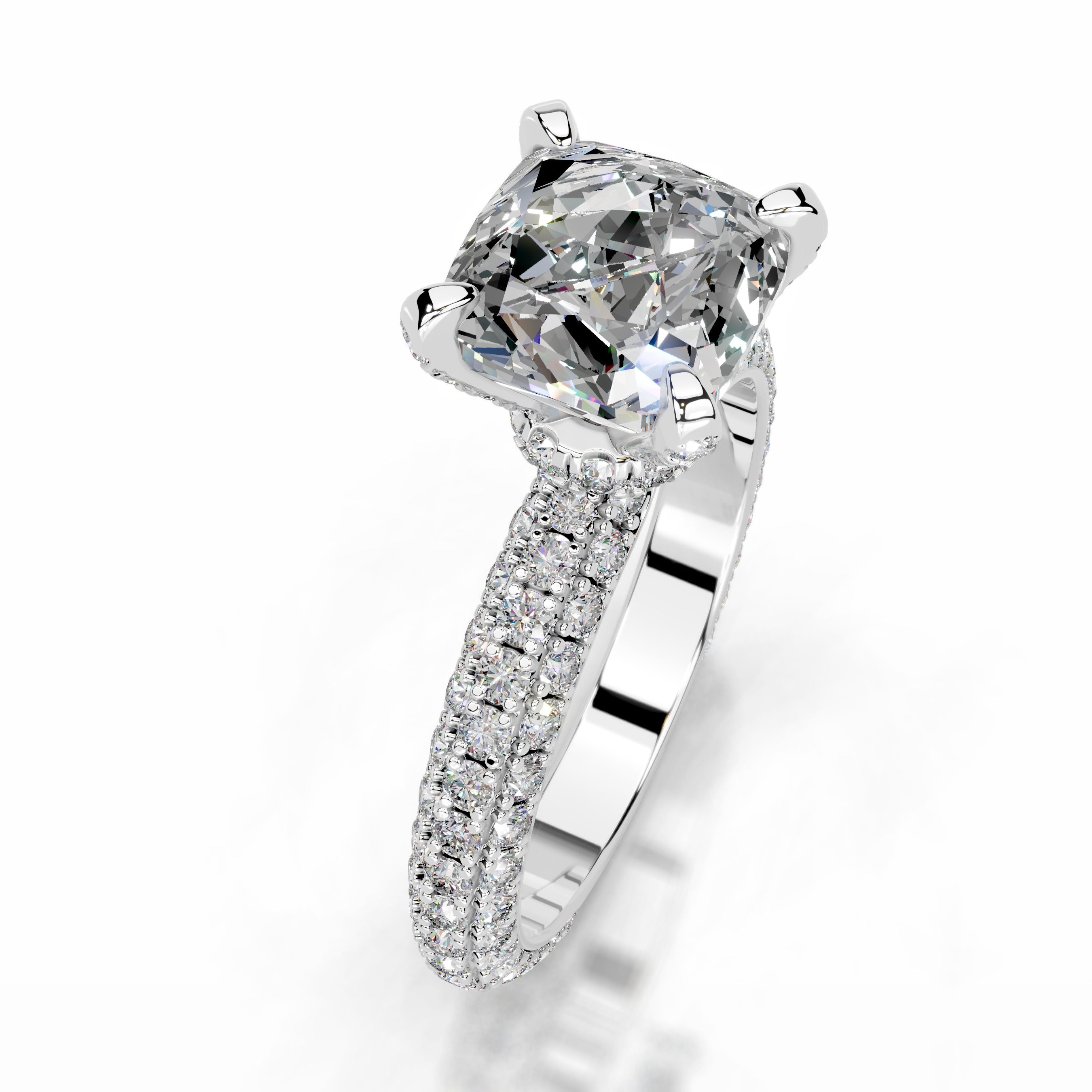 Milly Moissanite & Diamonds Ring - 14K White Gold