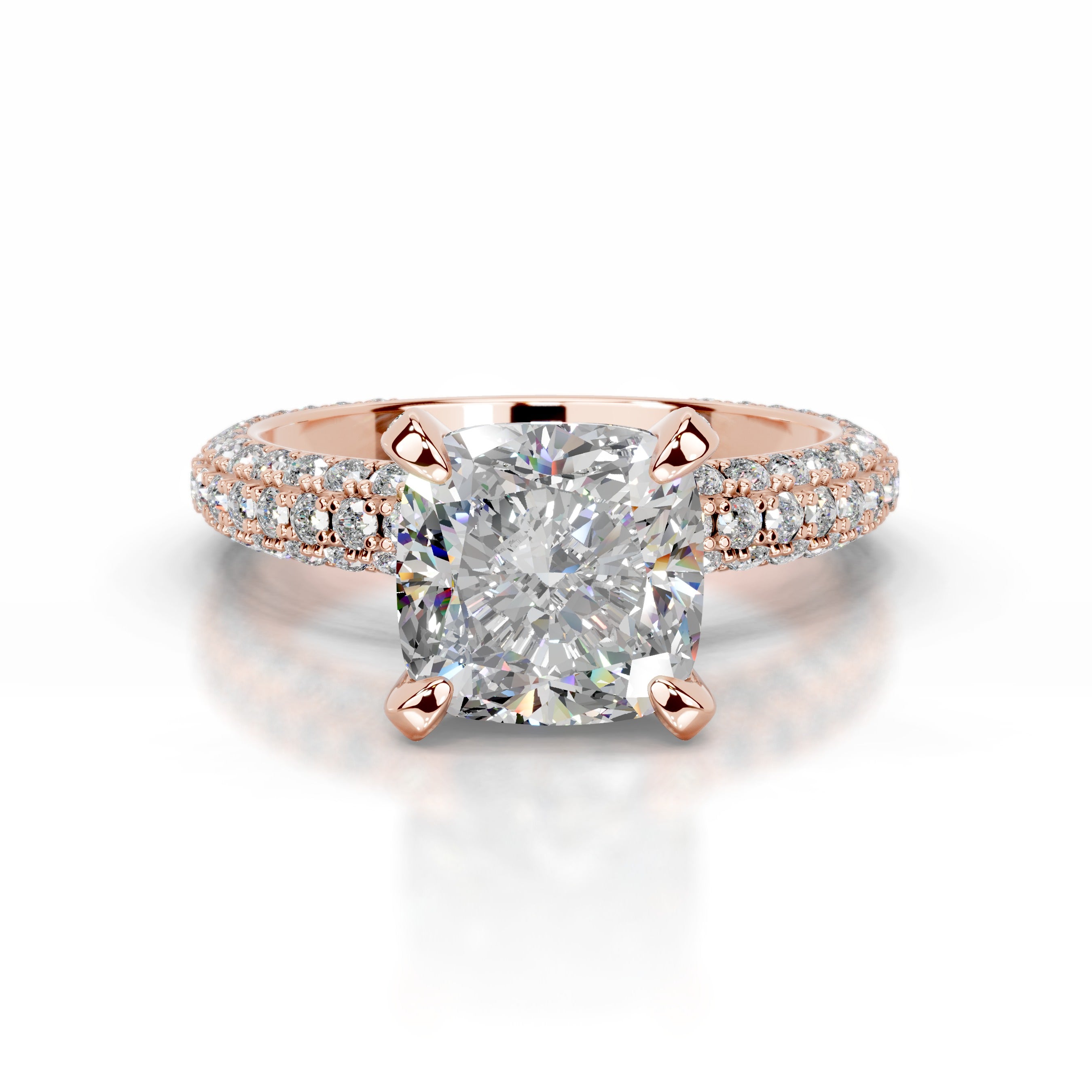 Milly Moissanite & Diamonds Ring - 14K Rose Gold