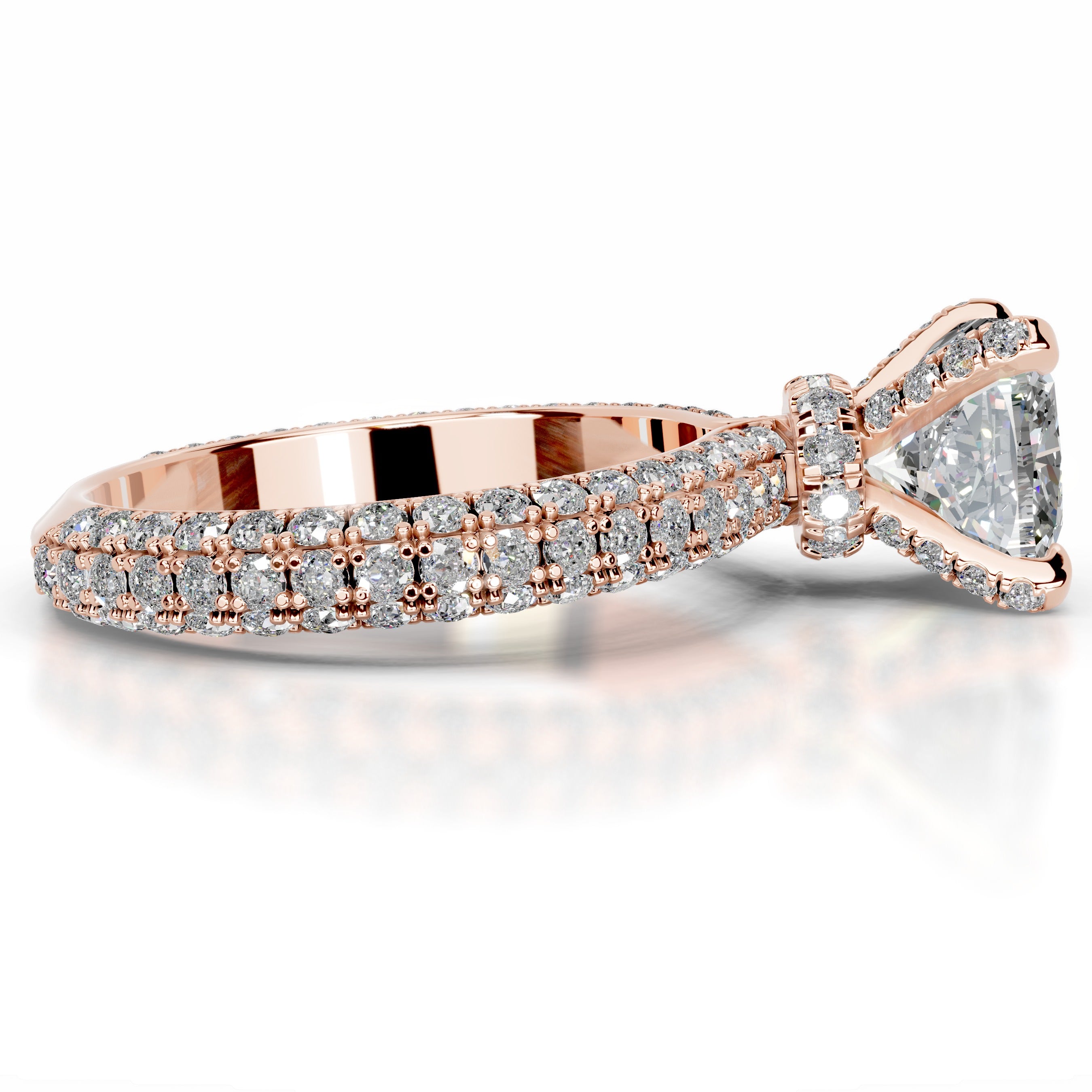 Milly Moissanite & Diamonds Ring - 14K Rose Gold