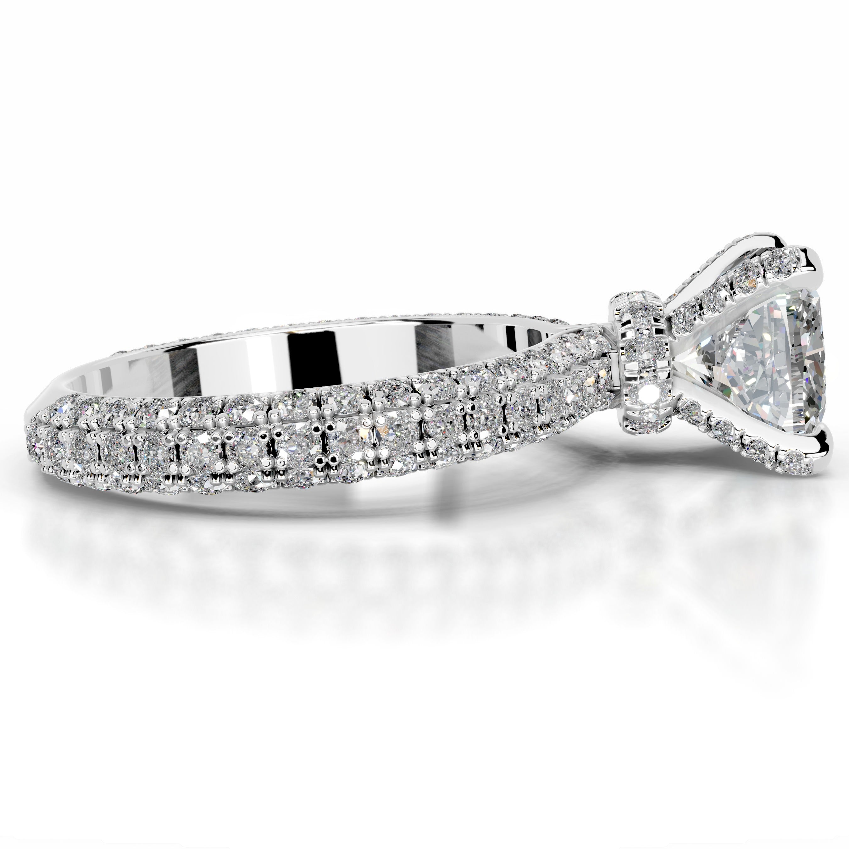 Milly Moissanite & Diamonds Ring - 14K White Gold