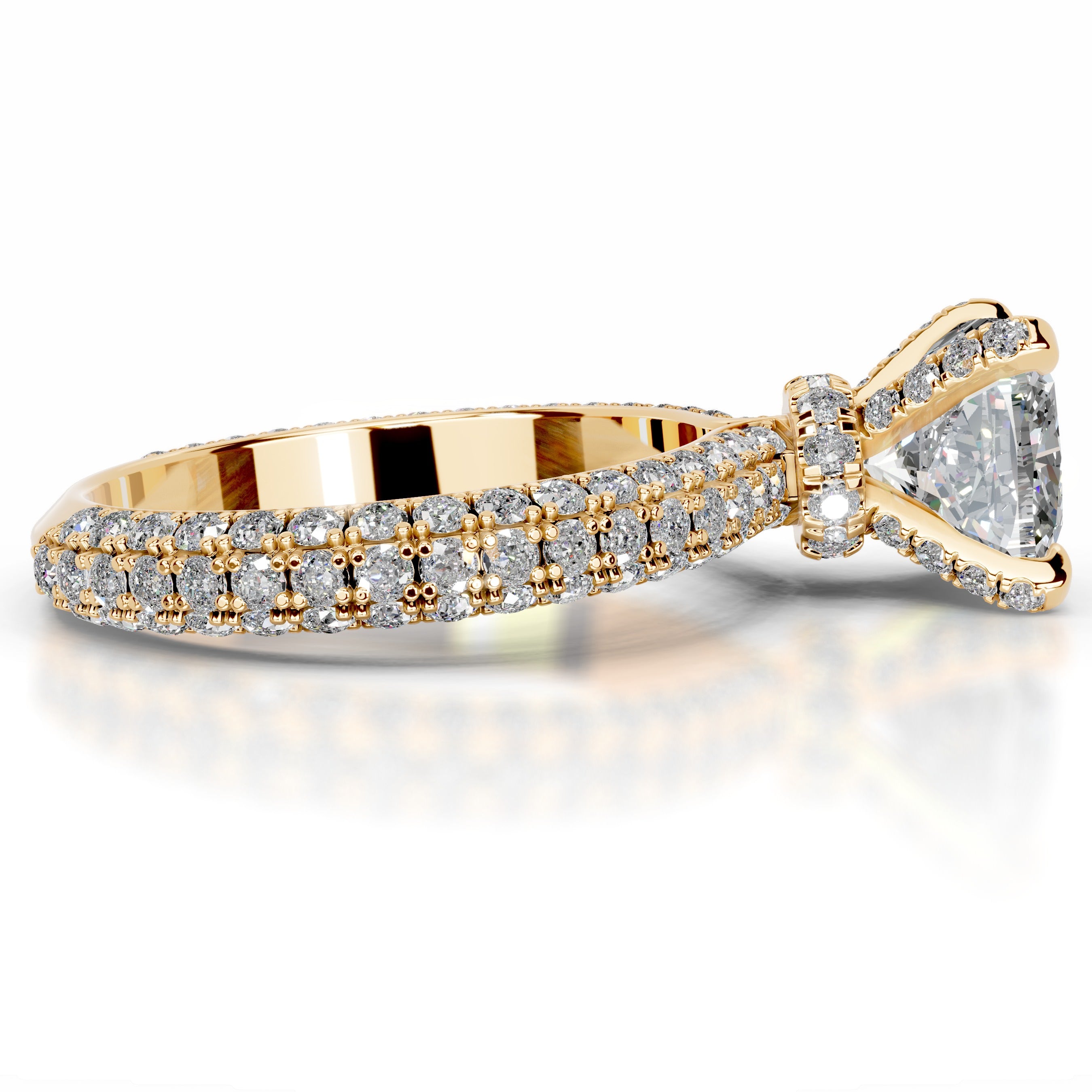 Milly Moissanite & Diamonds Ring - 18K Yellow Gold