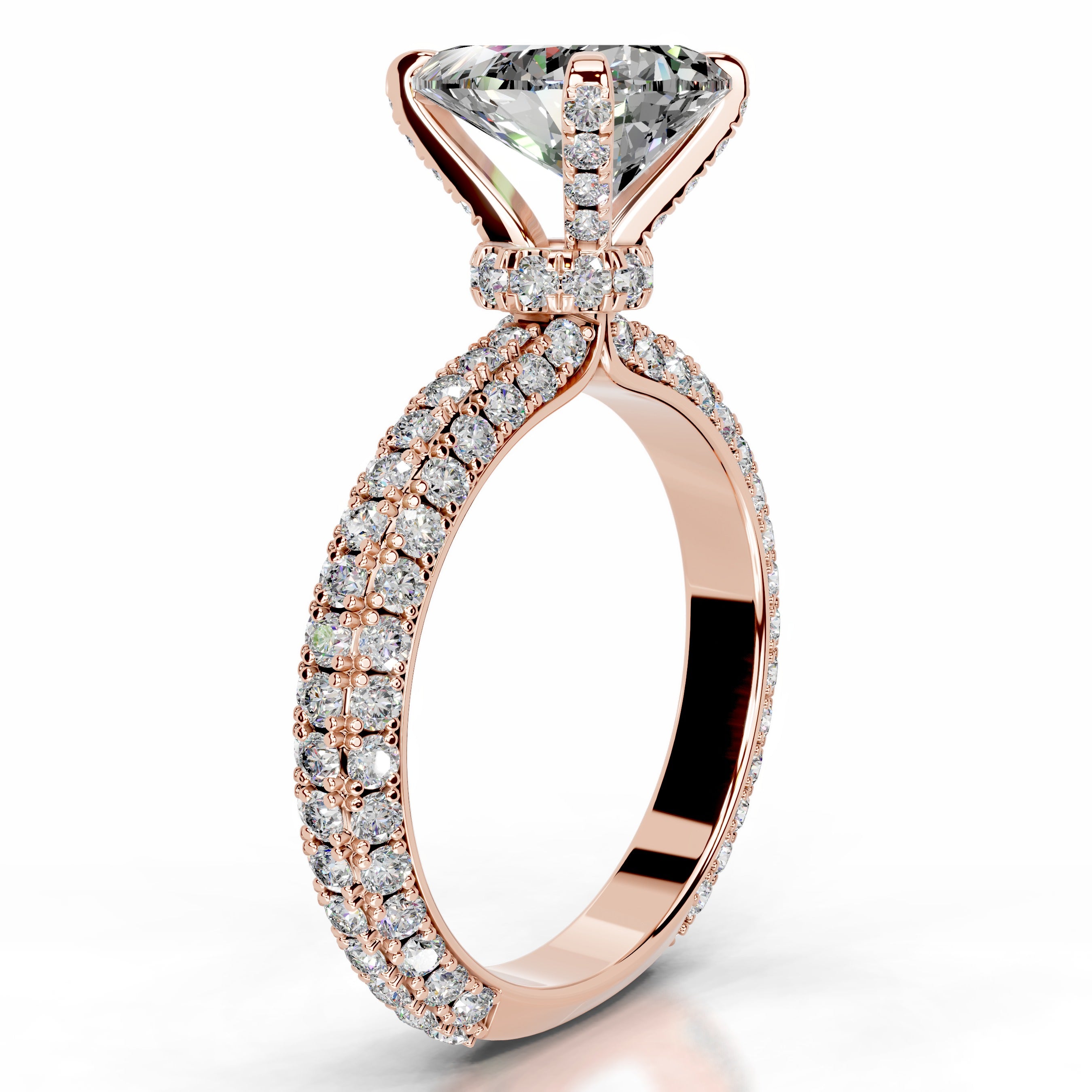 Milly Moissanite & Diamonds Ring - 14K Rose Gold