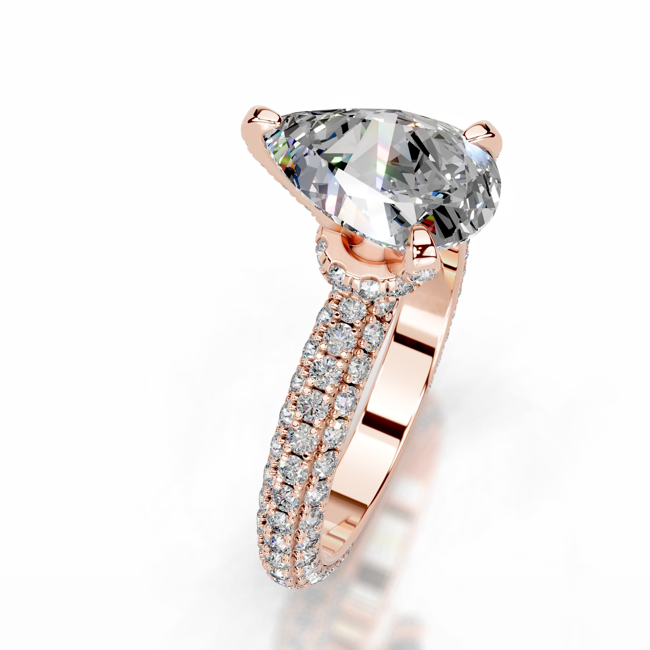 Milly Moissanite & Diamonds Ring - 14K Rose Gold