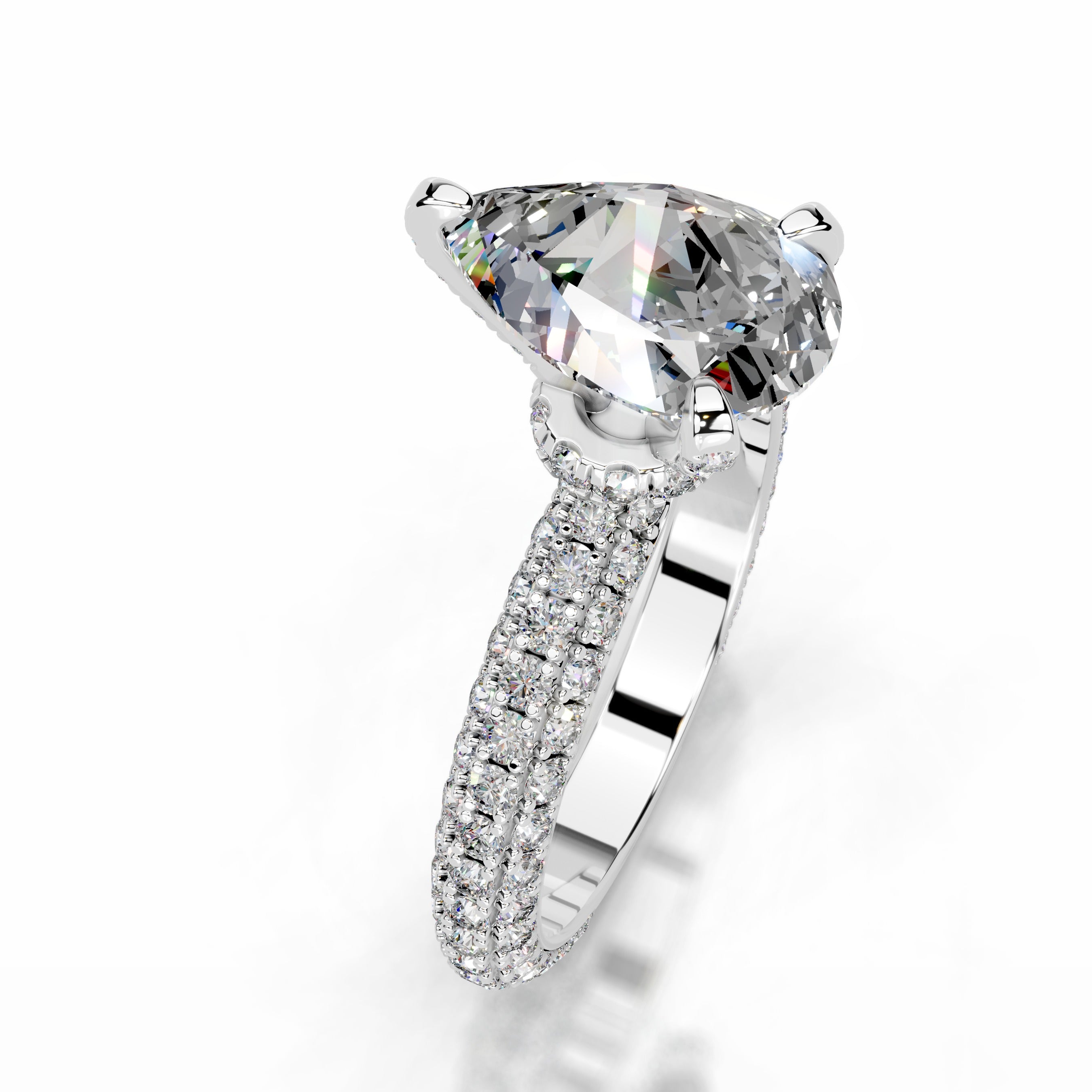 Milly Moissanite & Diamonds Ring - 14K White Gold