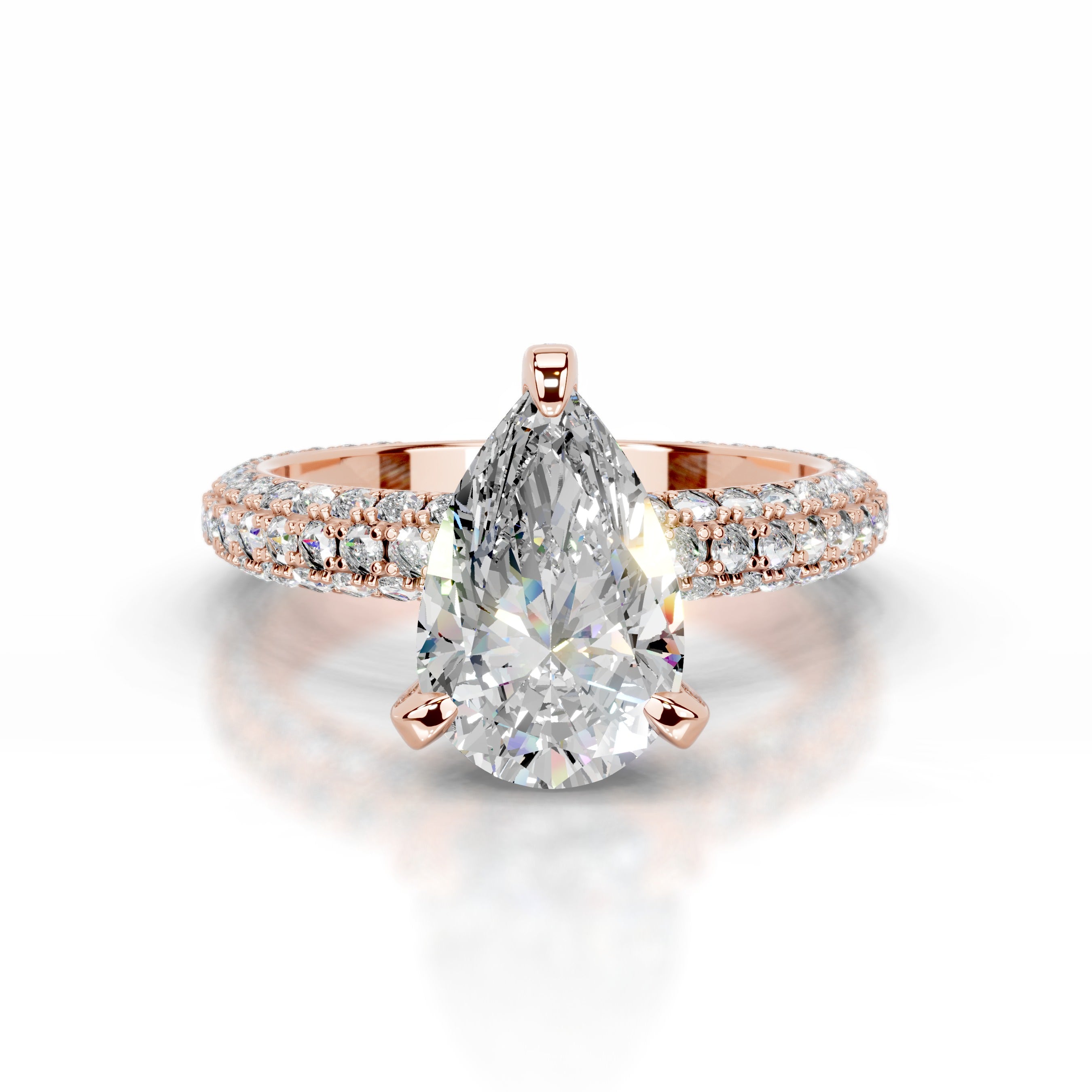 Milly Moissanite & Diamonds Ring - 14K Rose Gold