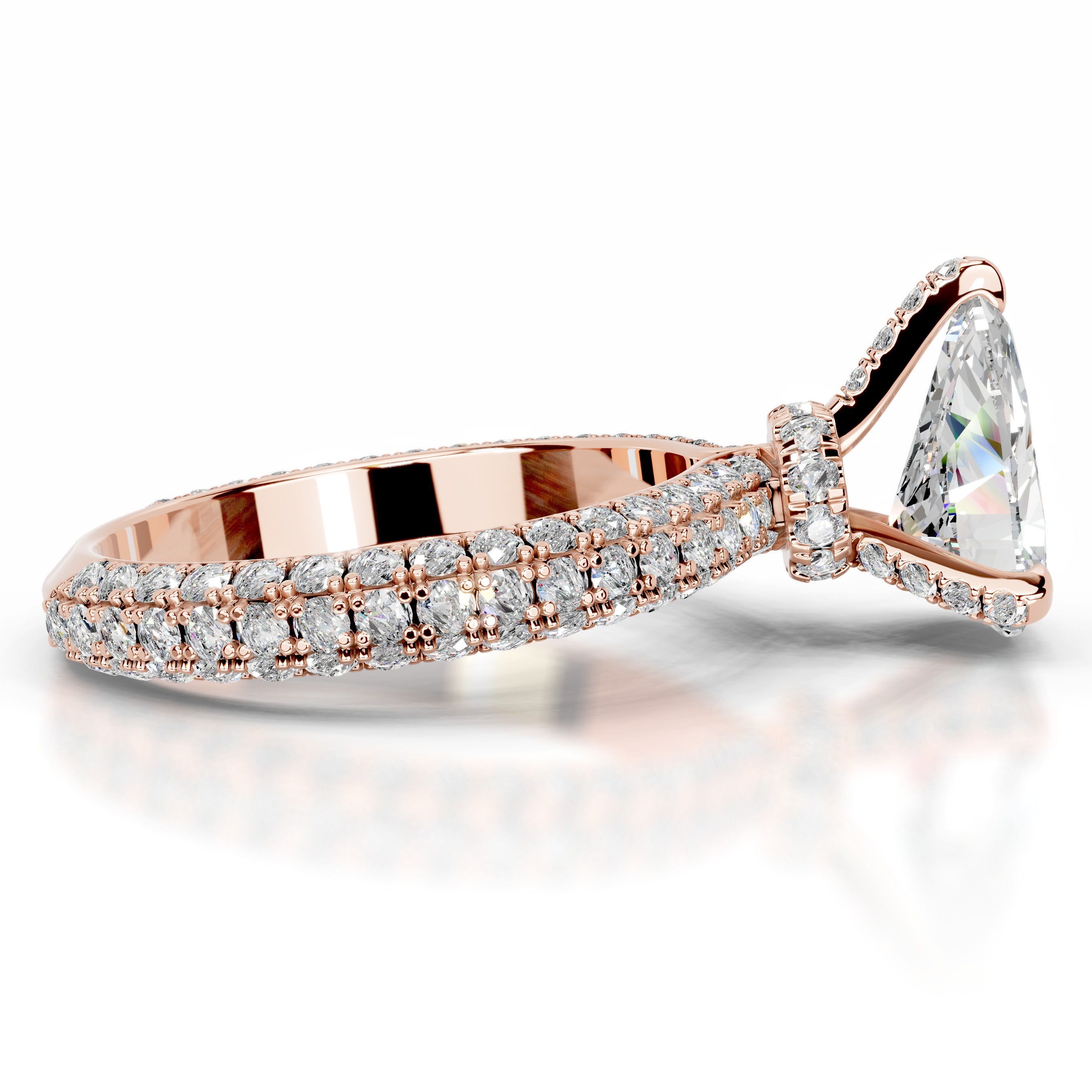 Milly Moissanite & Diamonds Ring - 14K Rose Gold