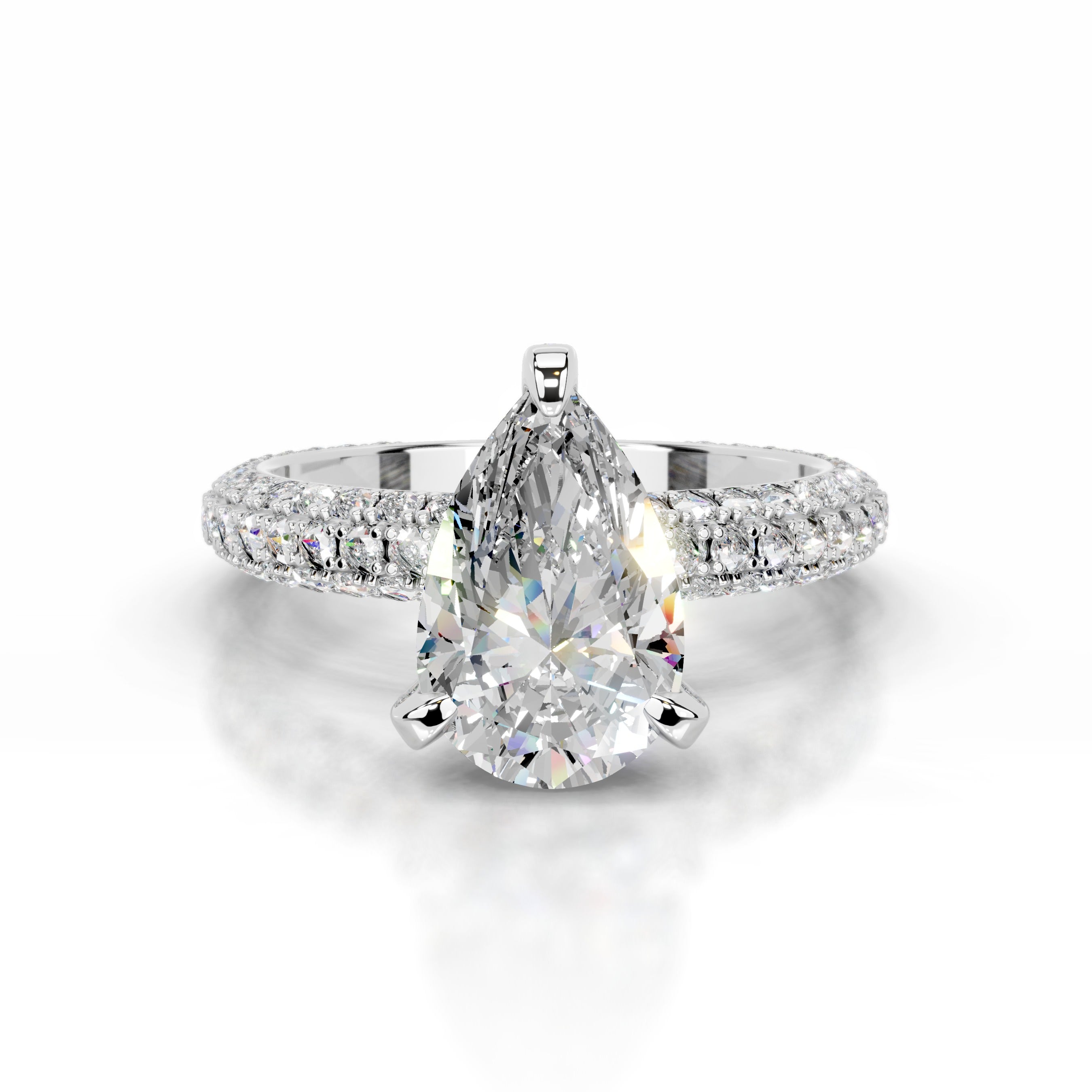 Milly Moissanite & Diamonds Ring - 14K White Gold