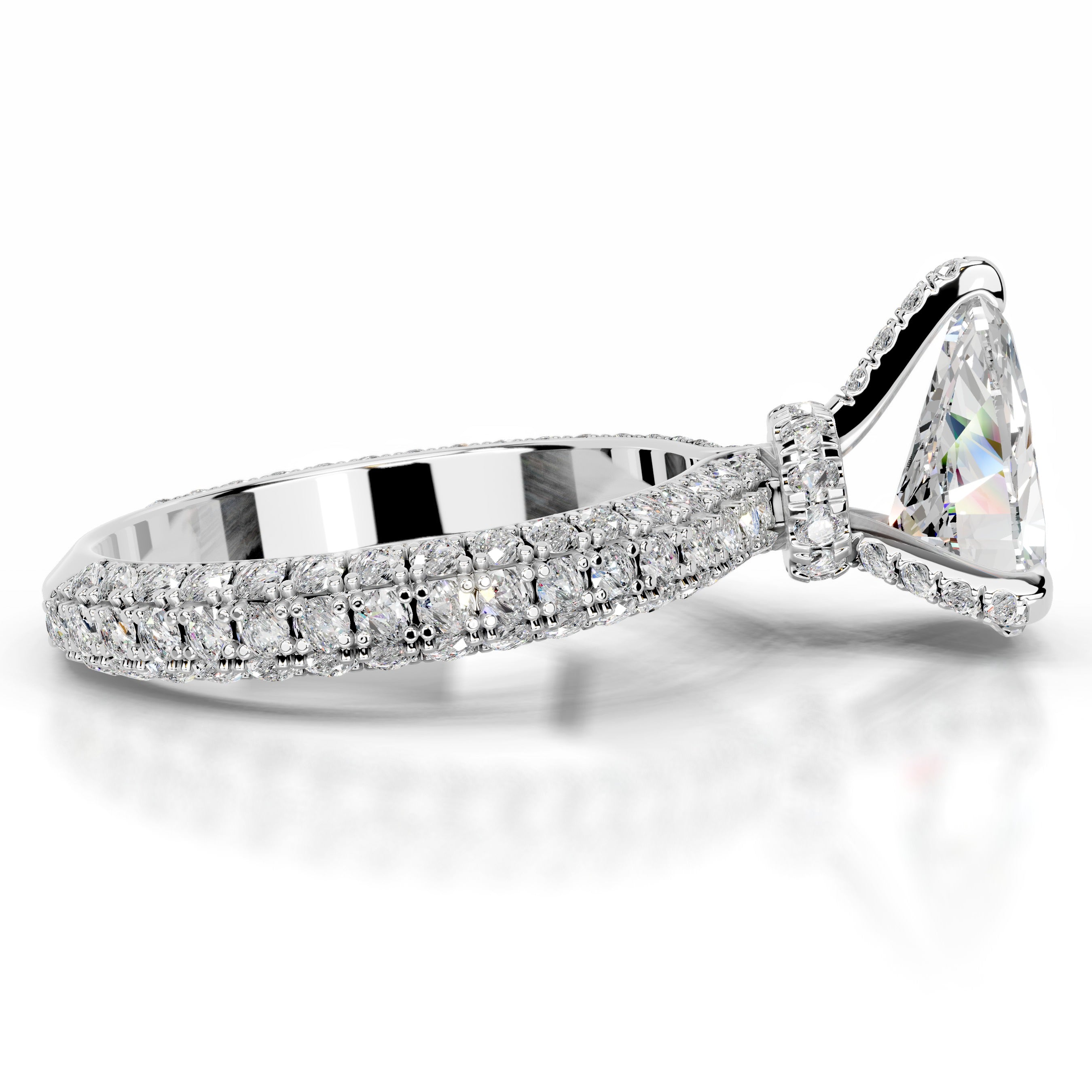 Milly Moissanite & Diamonds Ring - 14K White Gold