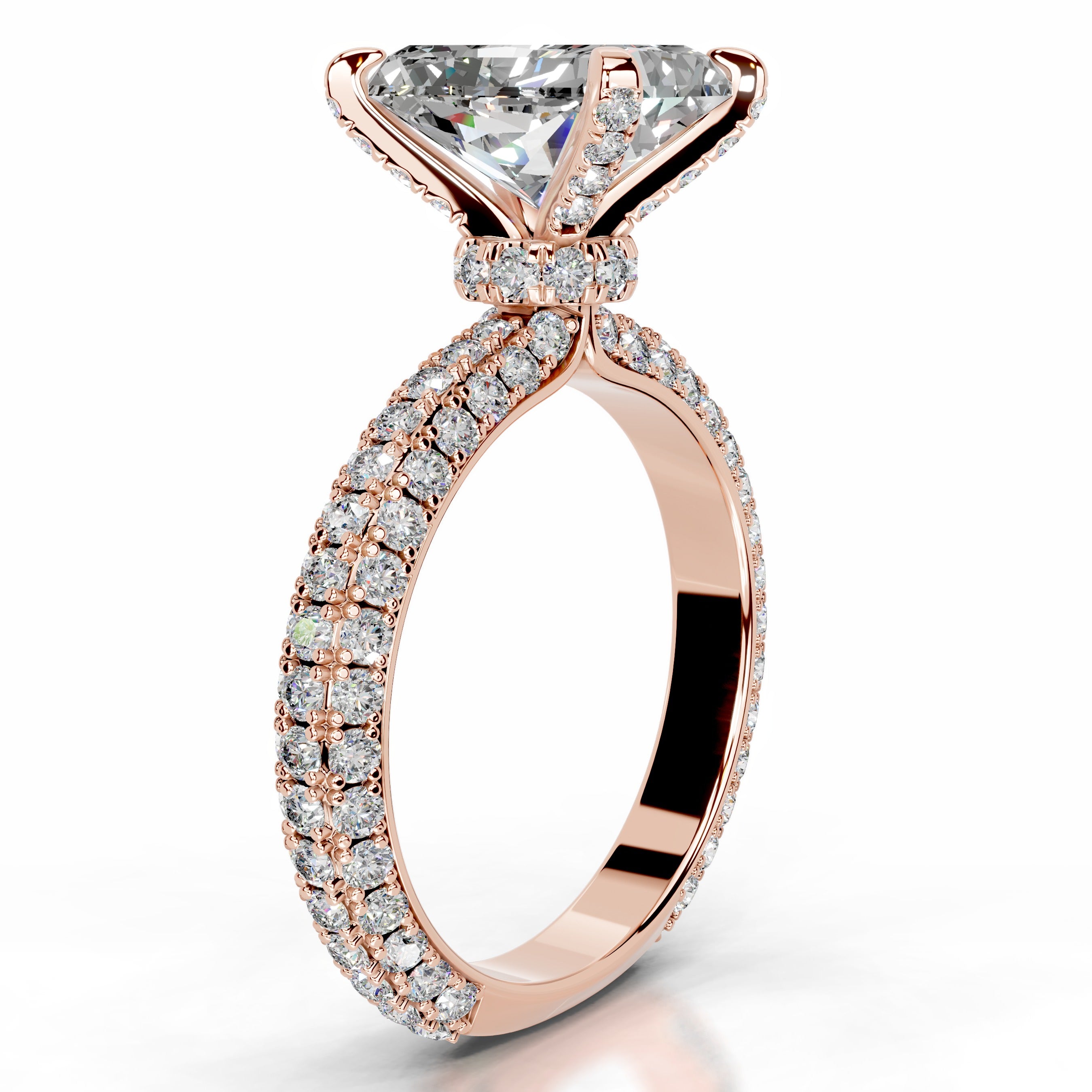 Milly Moissanite & Diamonds Ring - 14K Rose Gold