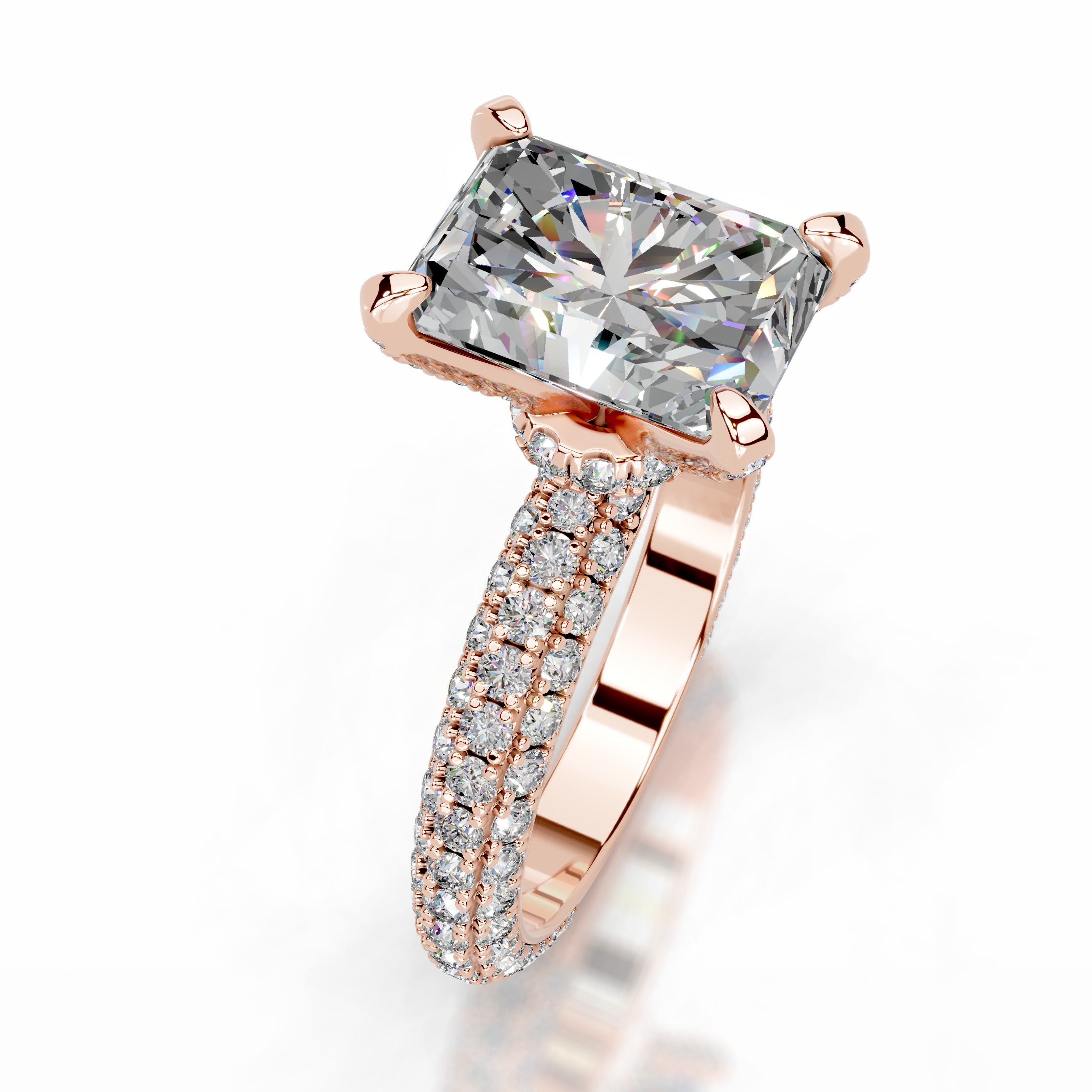 Milly Moissanite & Diamonds Ring - 14K Rose Gold