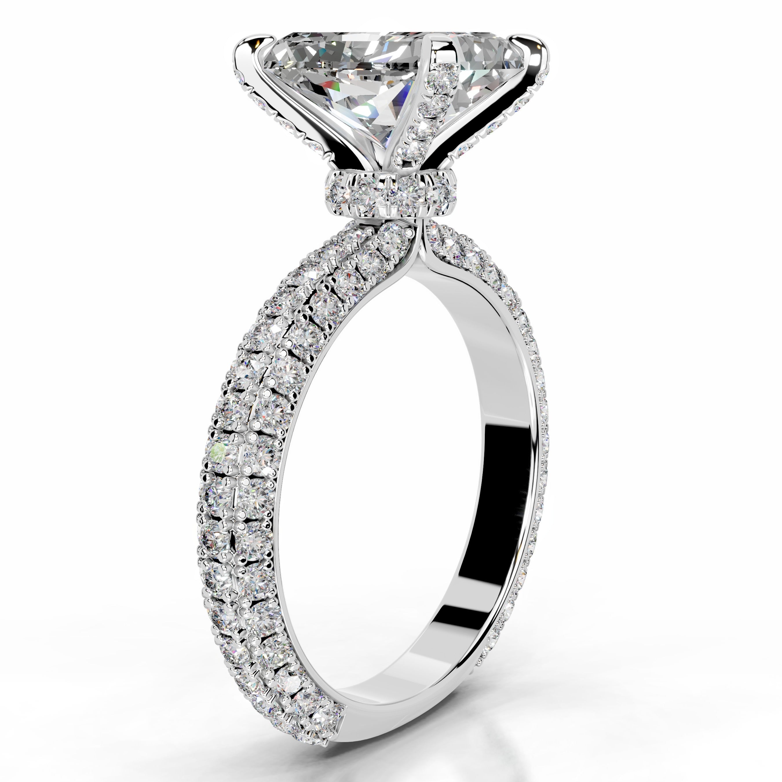 Milly Moissanite & Diamonds Ring - 14K White Gold