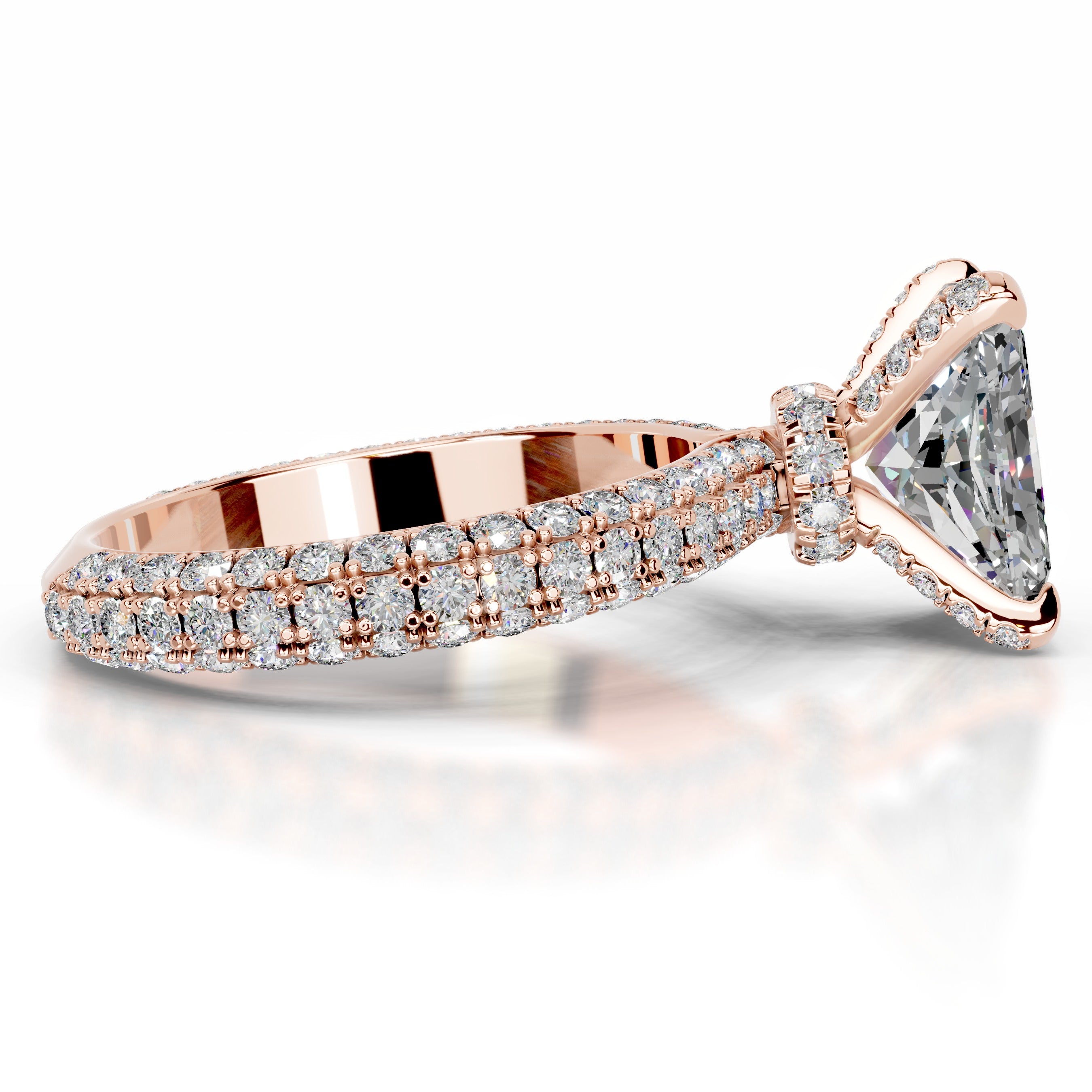 Milly Moissanite & Diamonds Ring - 14K Rose Gold