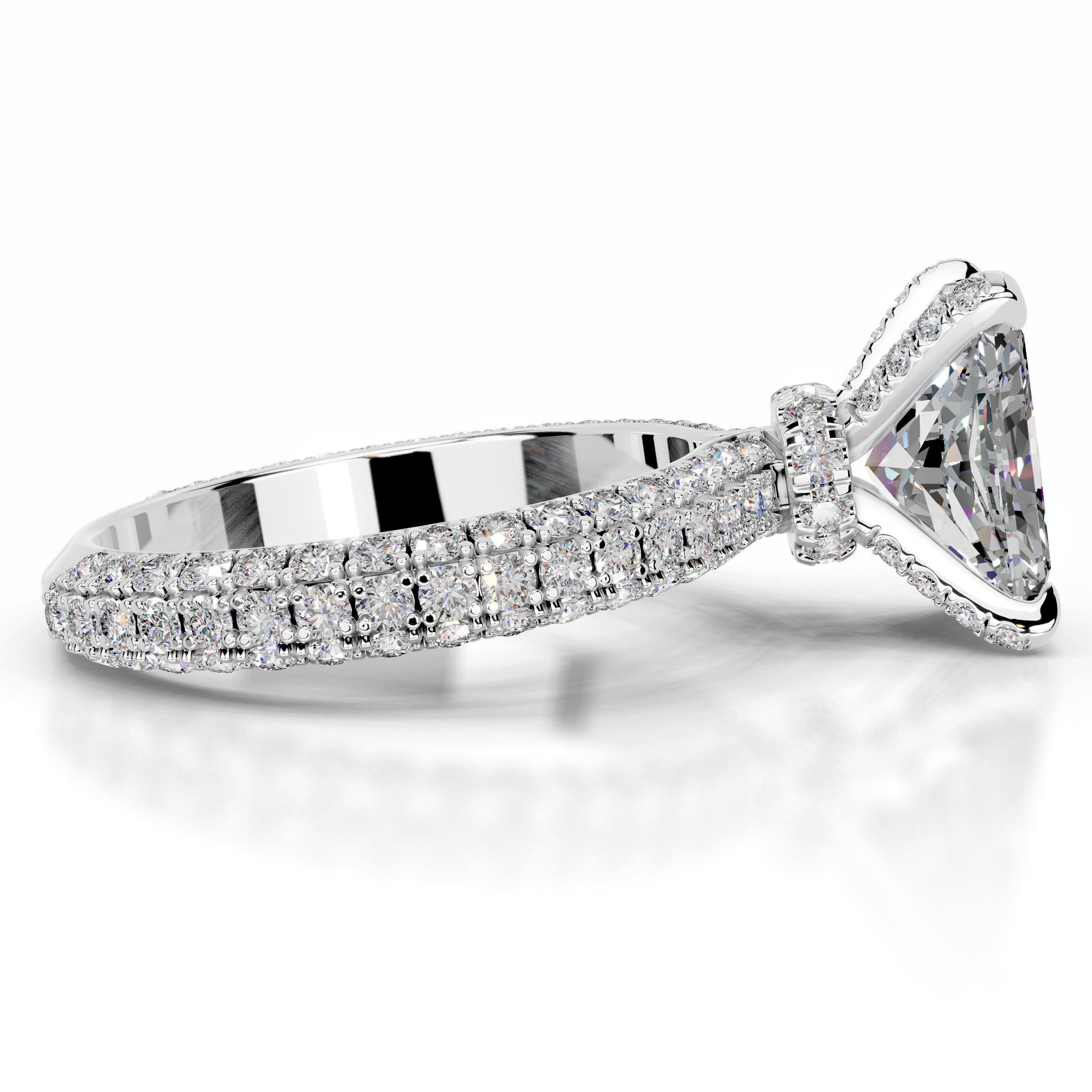 Milly Moissanite & Diamonds Ring - 14K White Gold