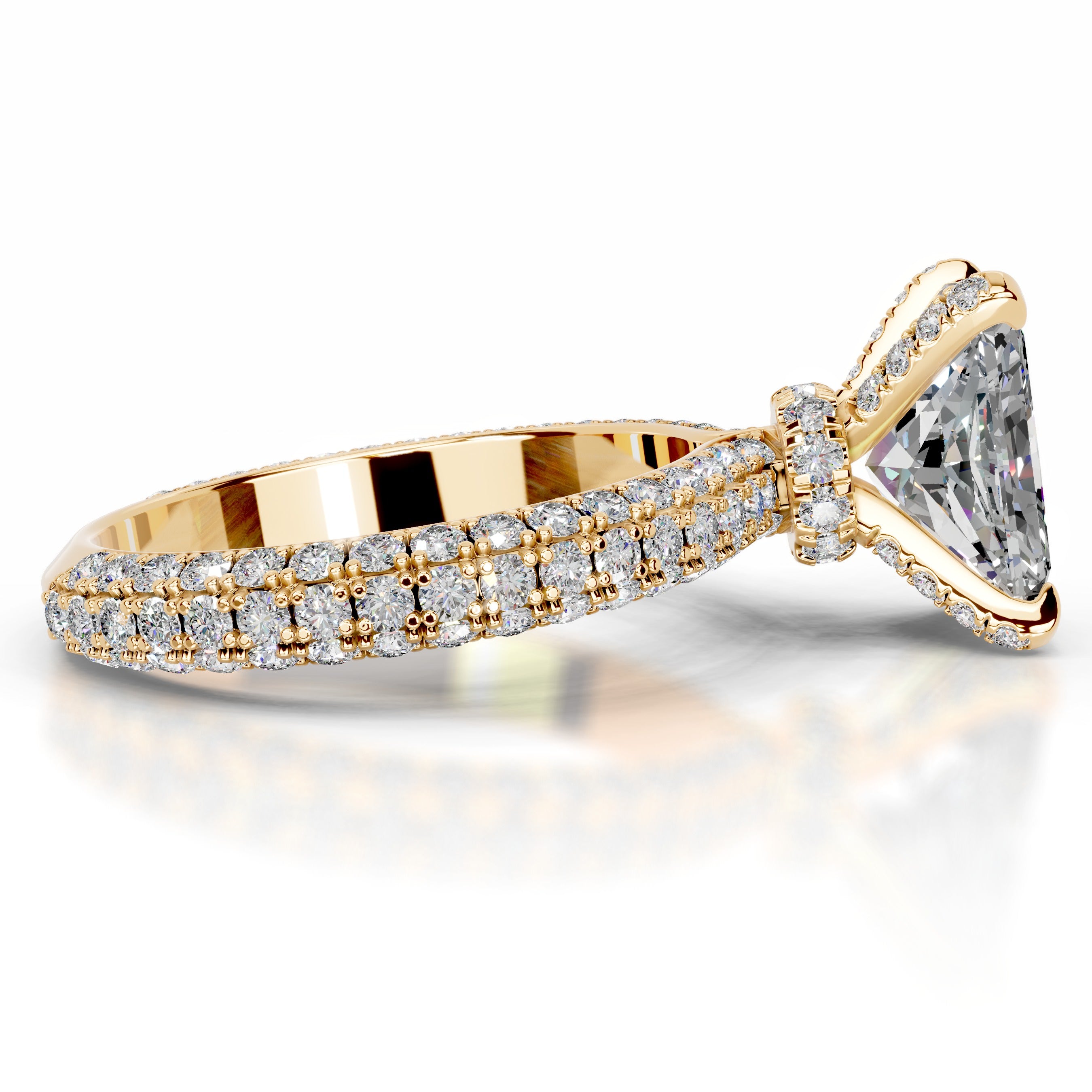 Milly Moissanite & Diamonds Ring - 18K Yellow Gold