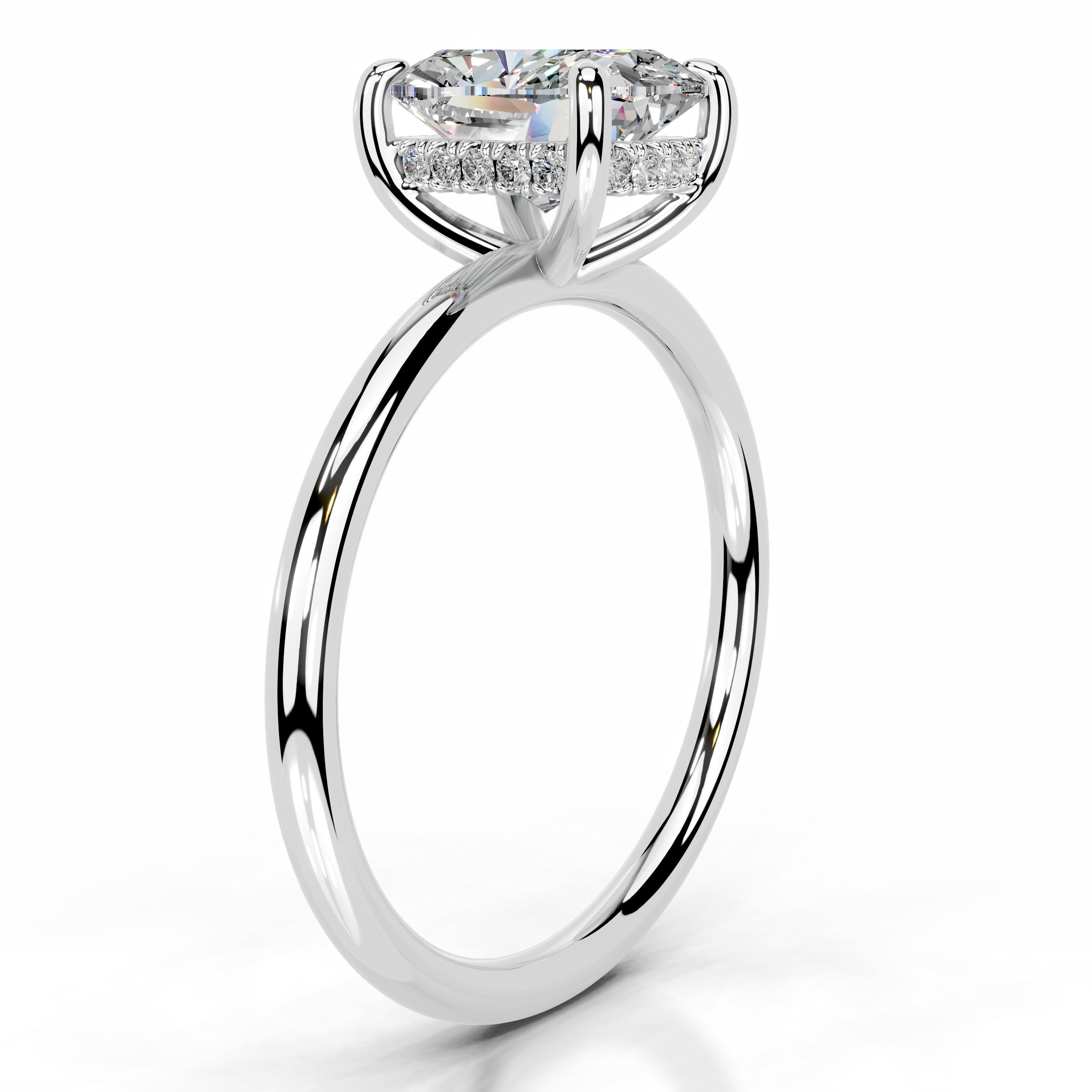 Willow Moissanite & Diamond Ring - 14K White Gold